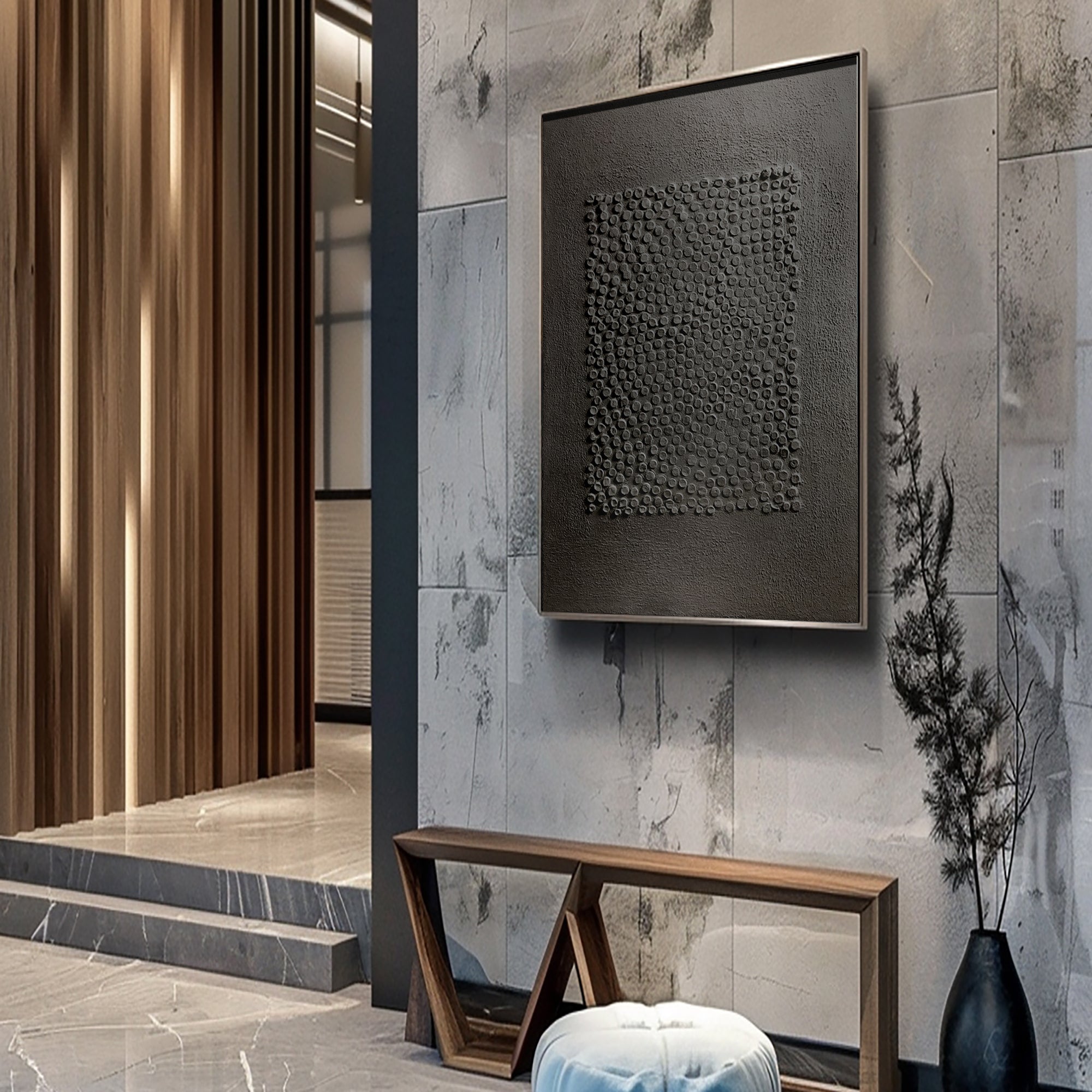 White Minimalist Art HML084