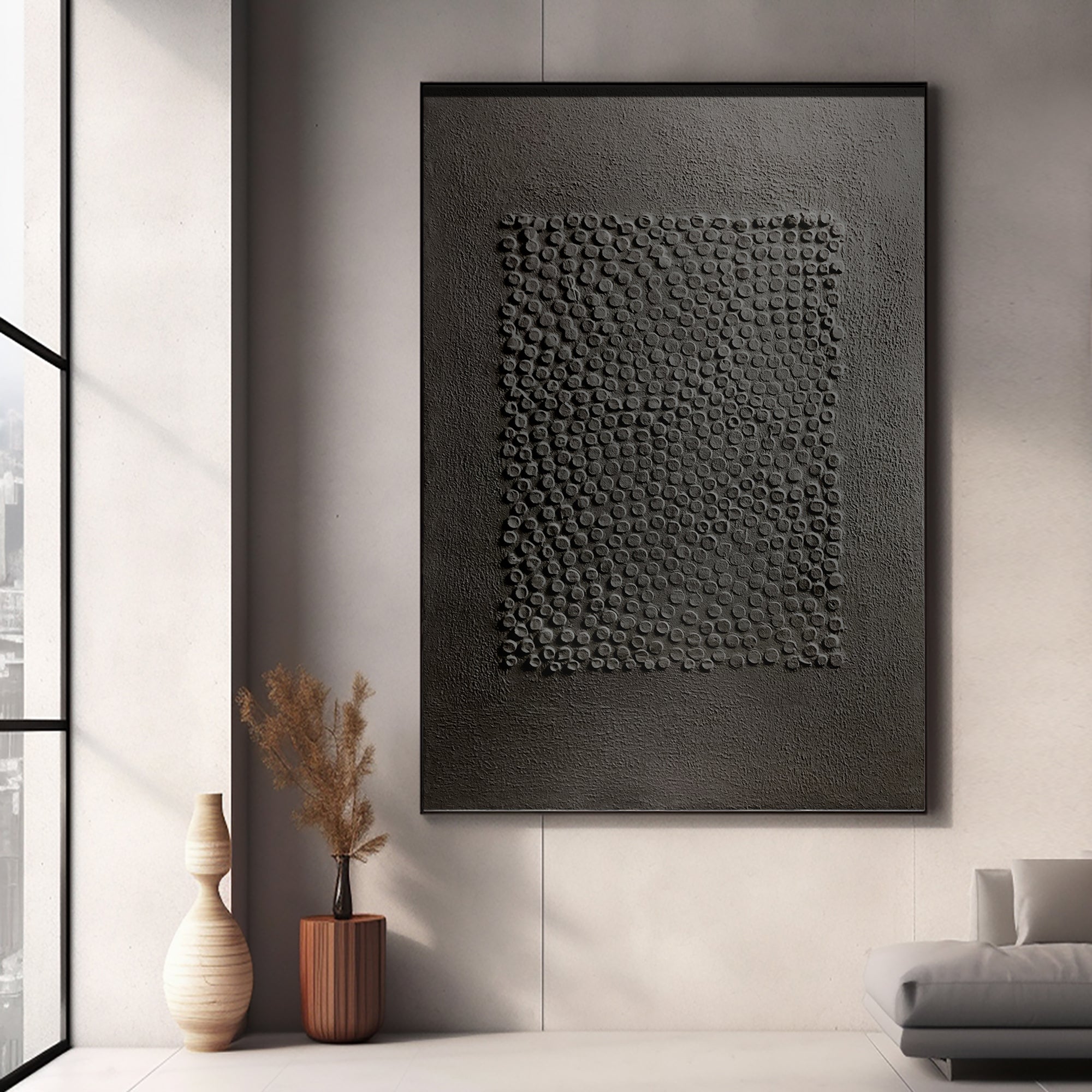 White Minimalist Art HML084