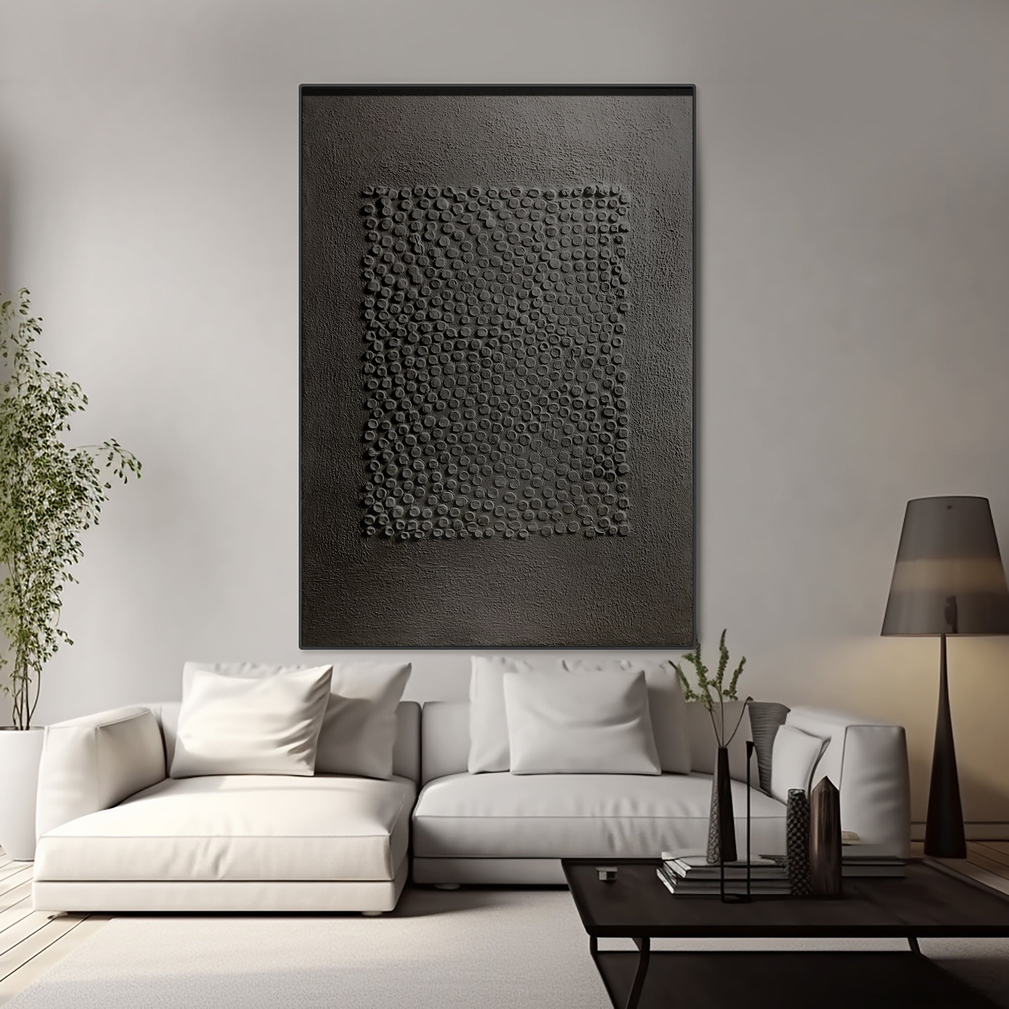 White Minimalist Art HML084