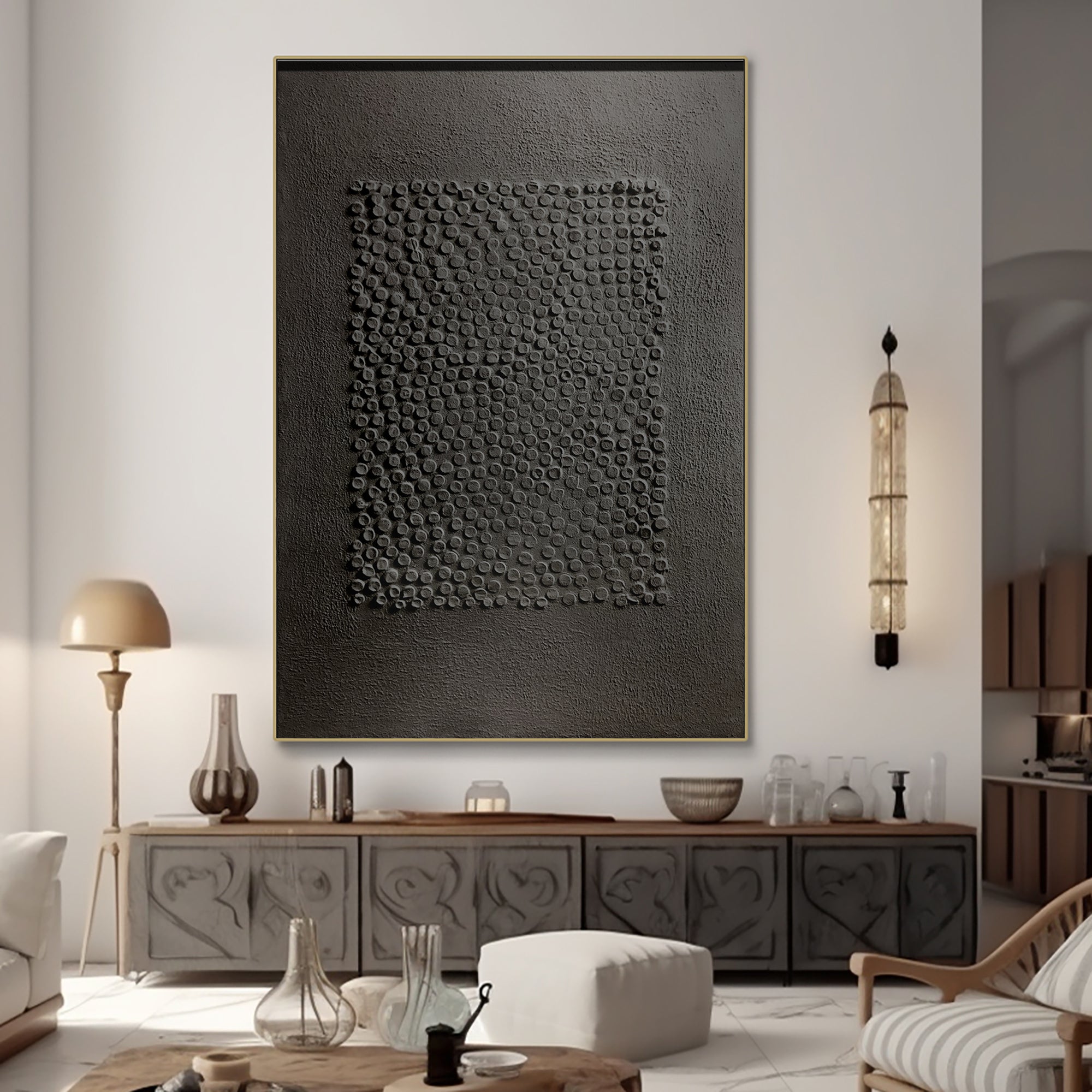 White Minimalist Art HML084