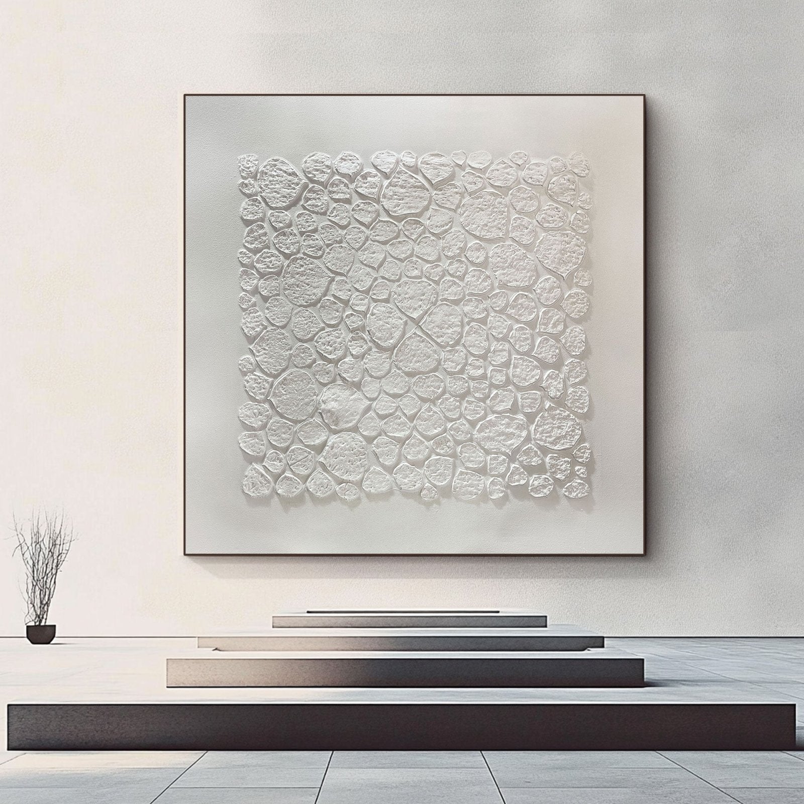 White Abstract Art AB013