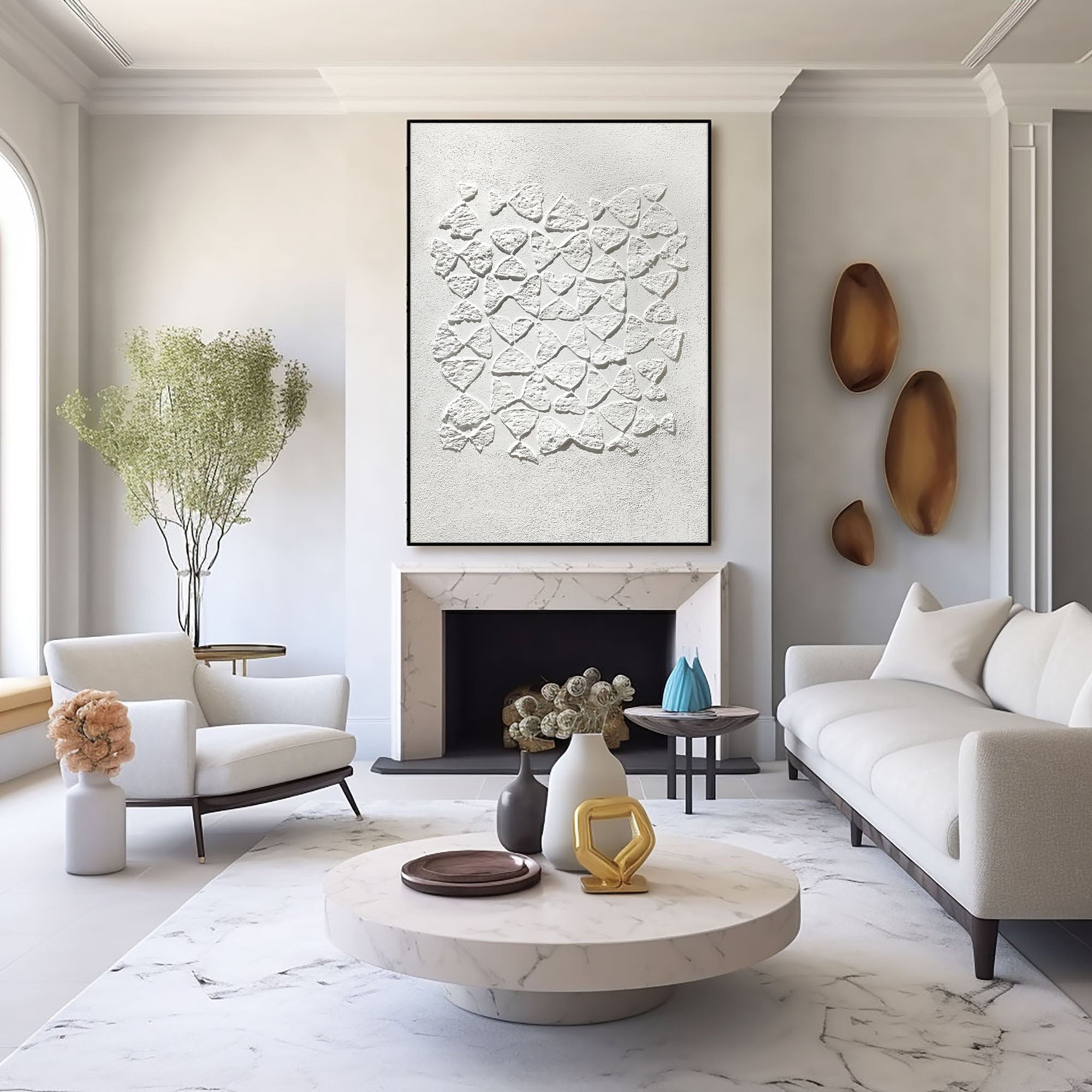 White Minimalist Art HML089