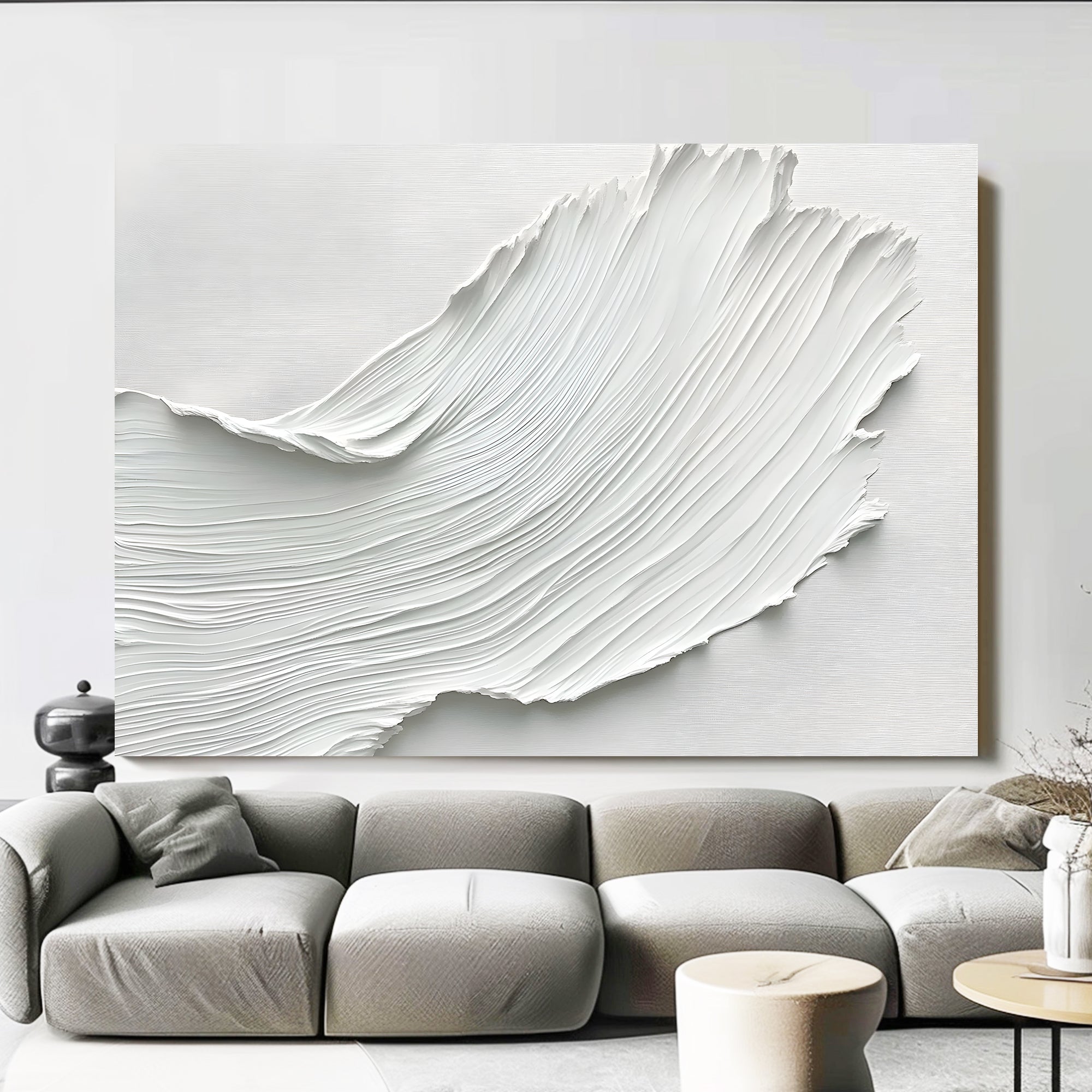 White Minimalist Art ML196