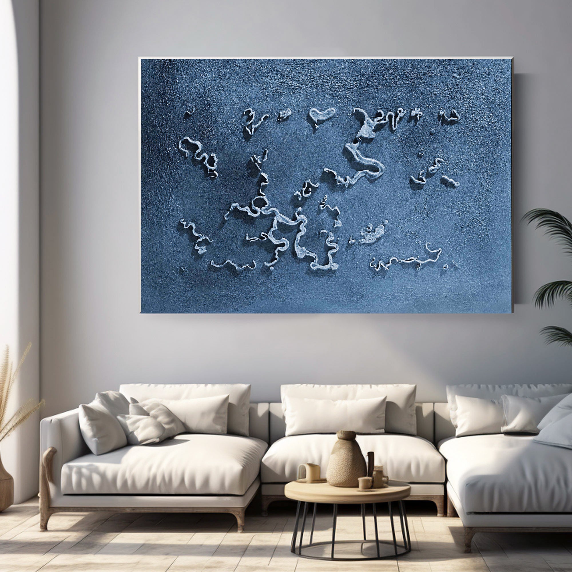 Blue Minimalist Art HML129