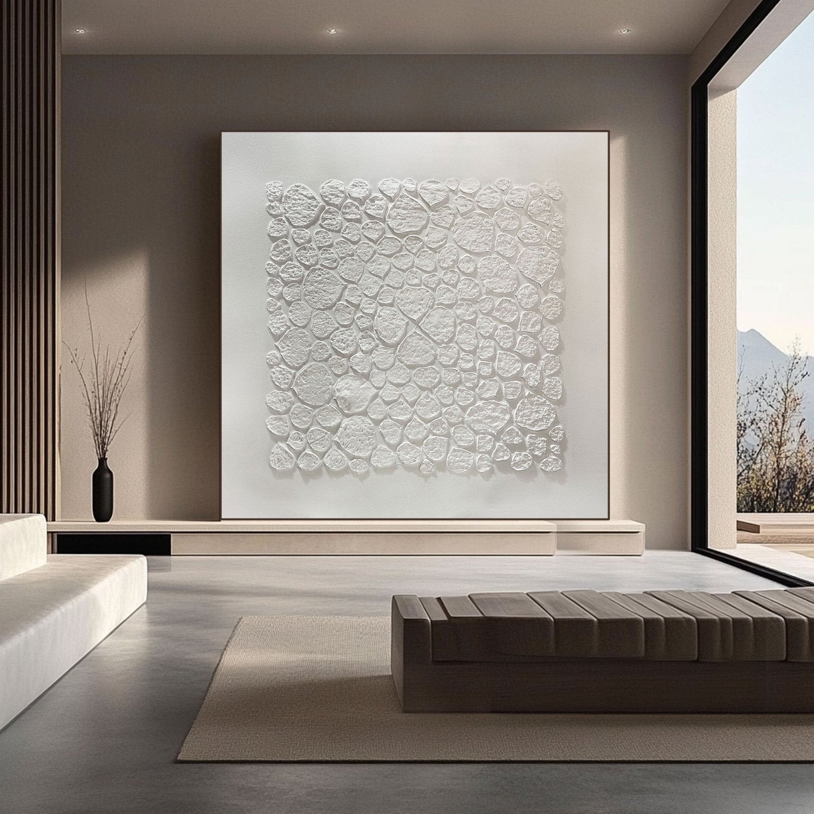 White Abstract Art AB013