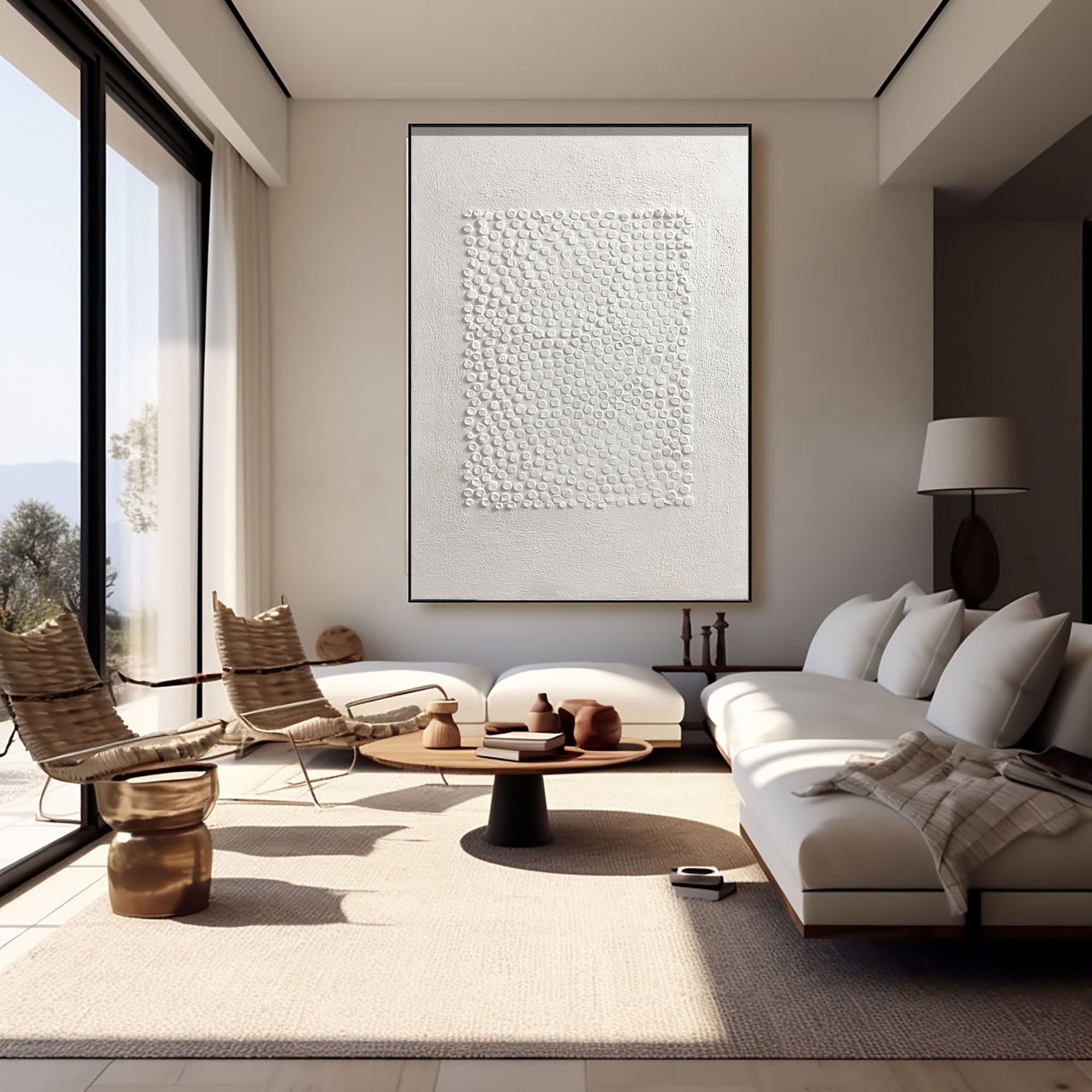 White Minimalist Art HML083