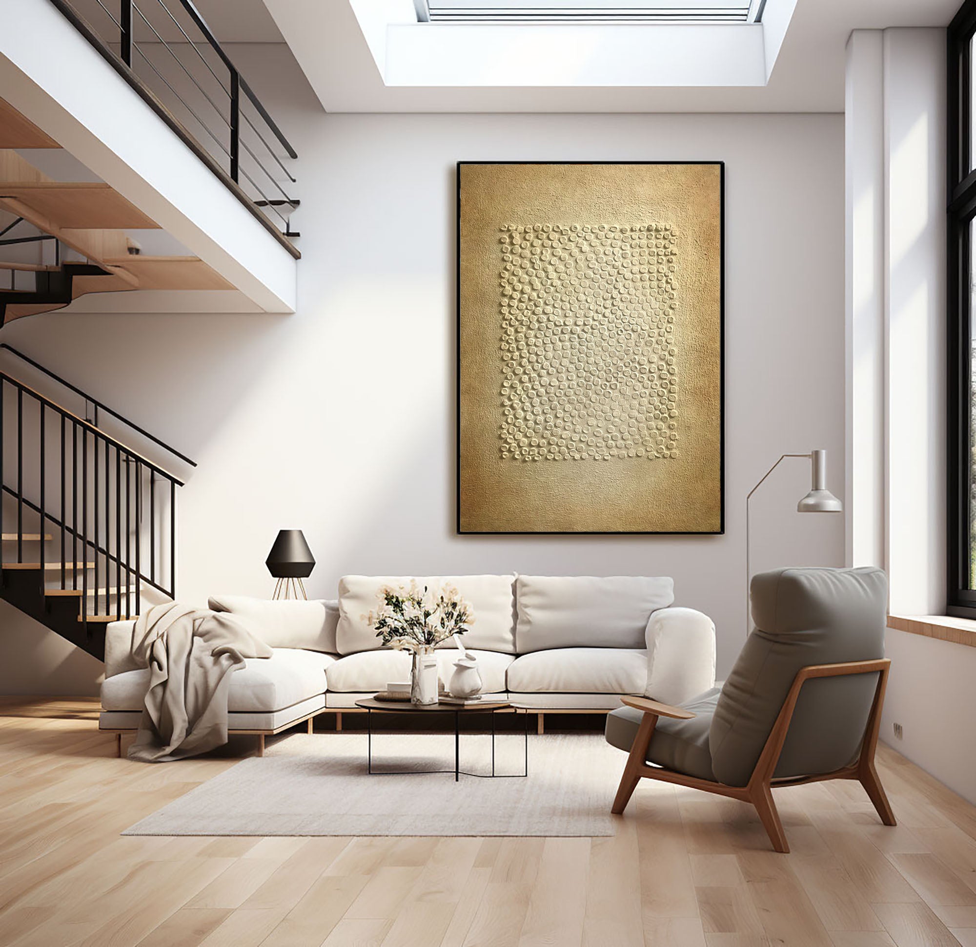 White Minimalist Art HML088