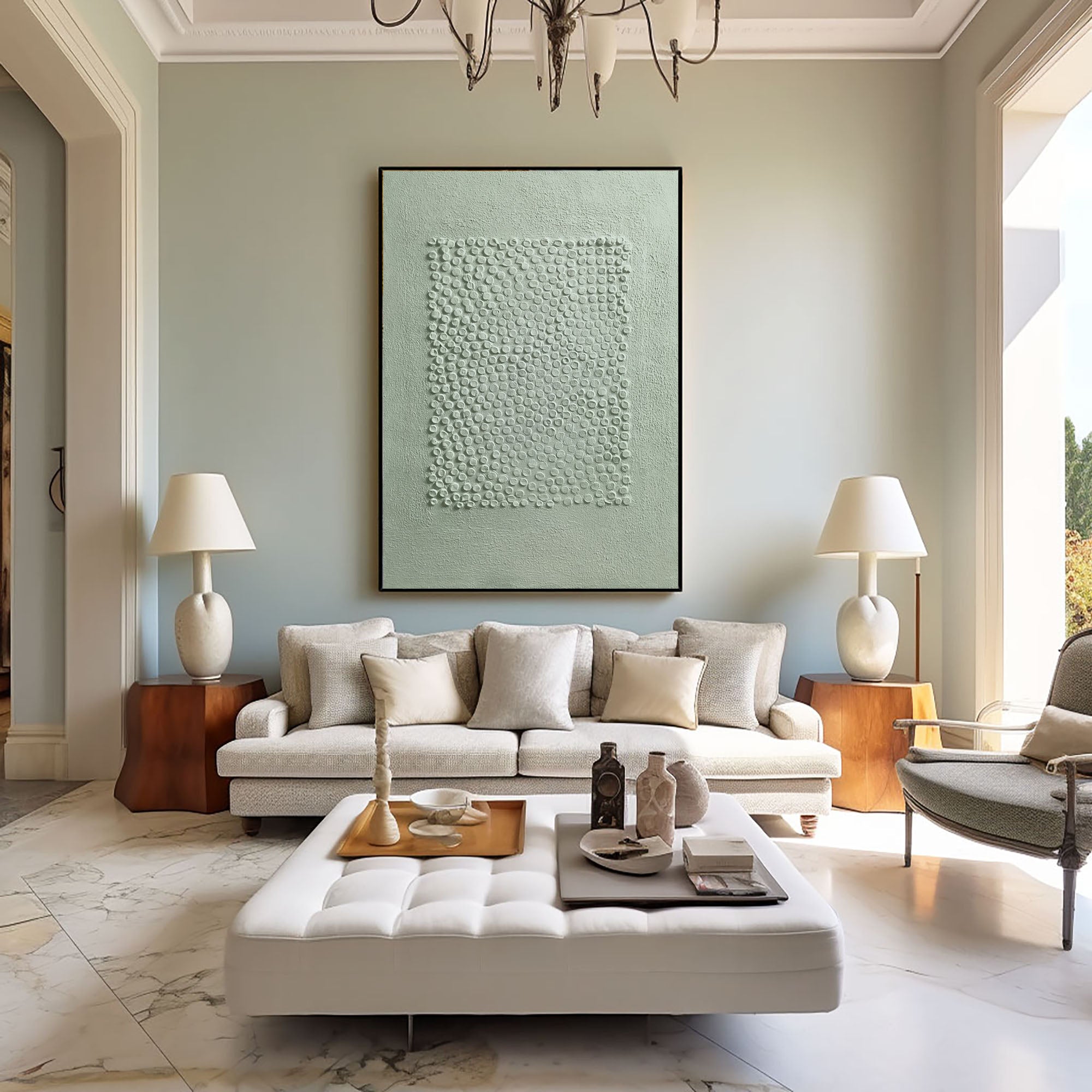 White Minimalist Art HML087