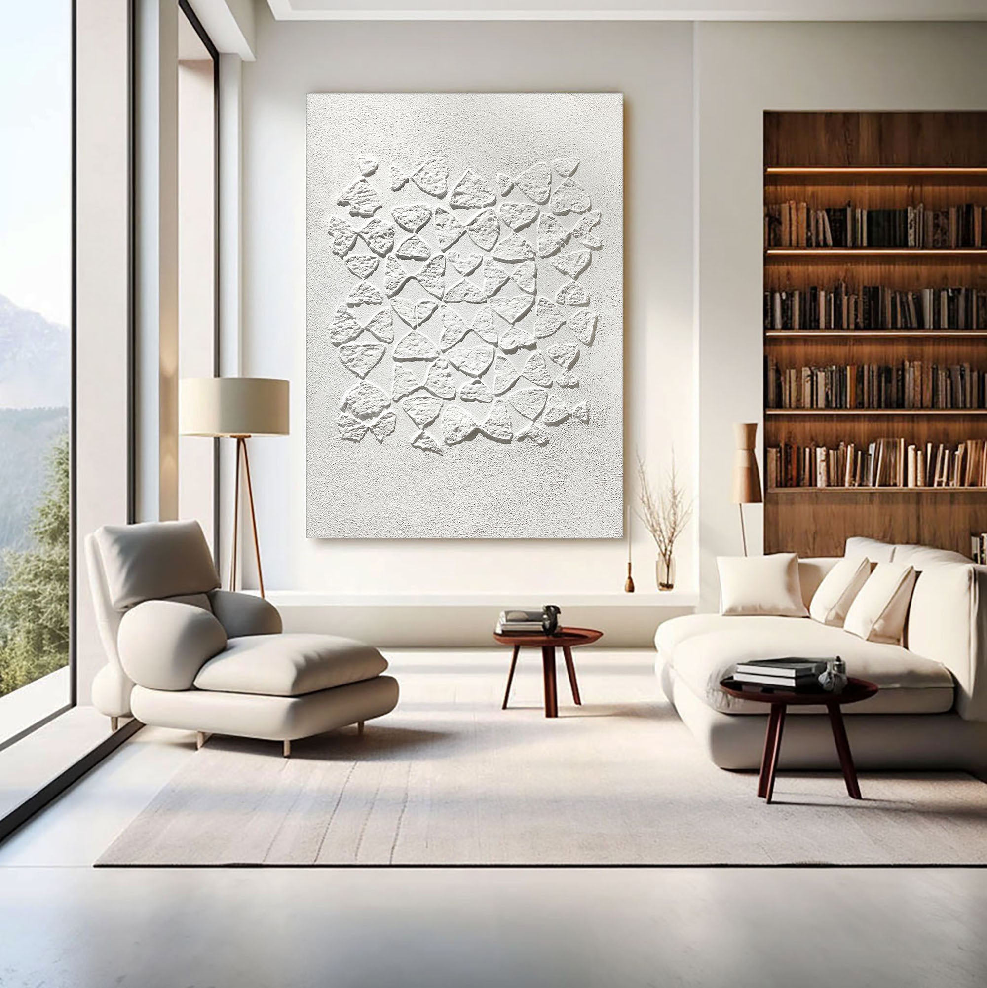 White Minimalist Art HML089