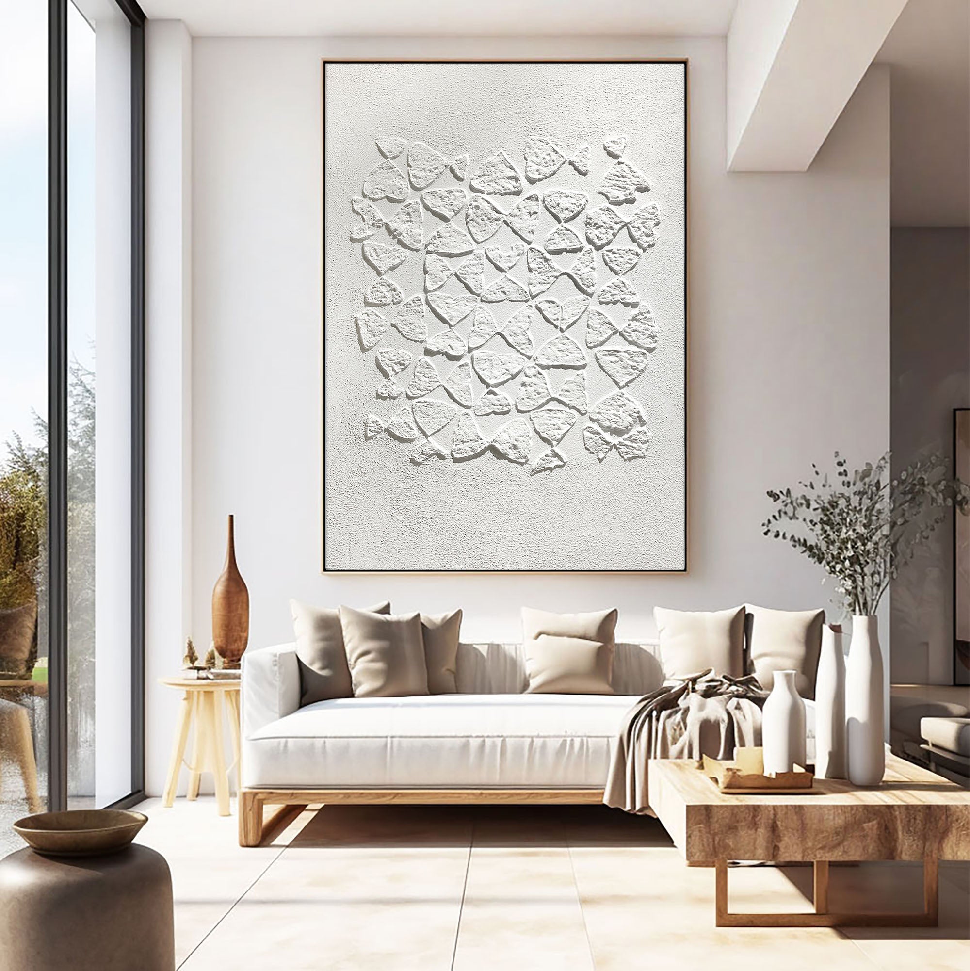 White Minimalist Art HML089