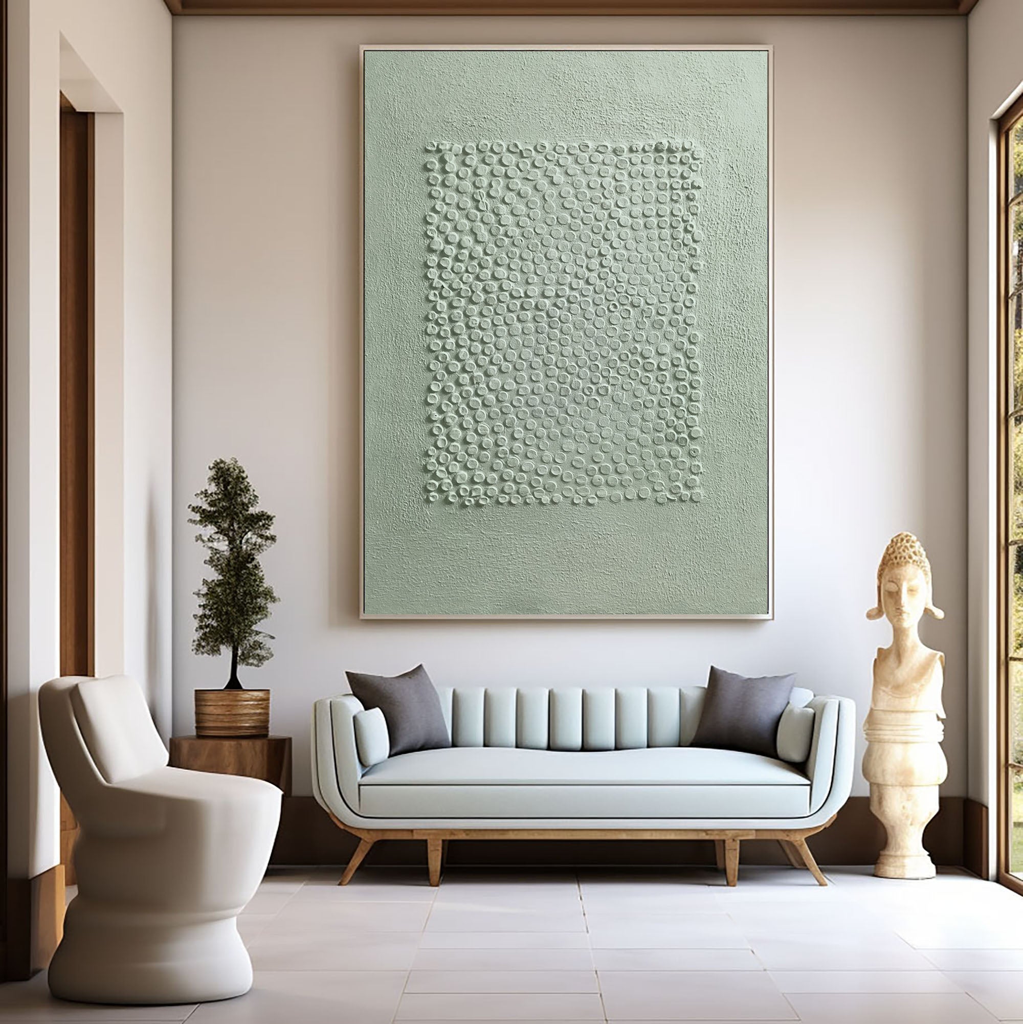 White Minimalist Art HML087