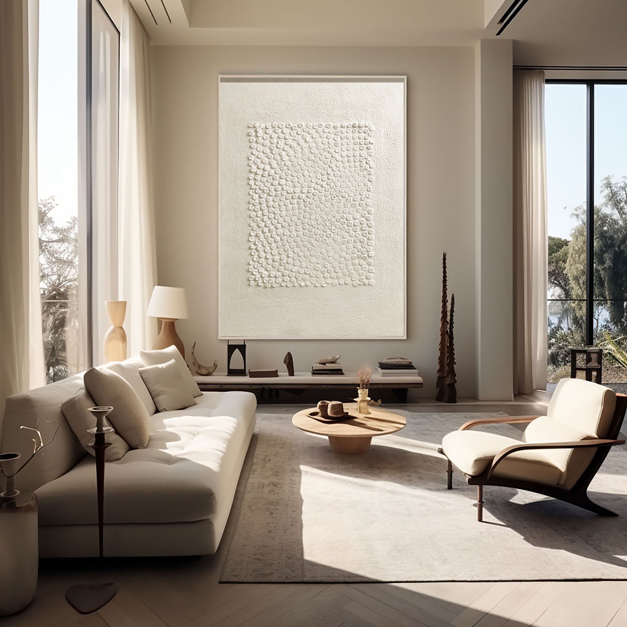 White Minimalist Art HML083