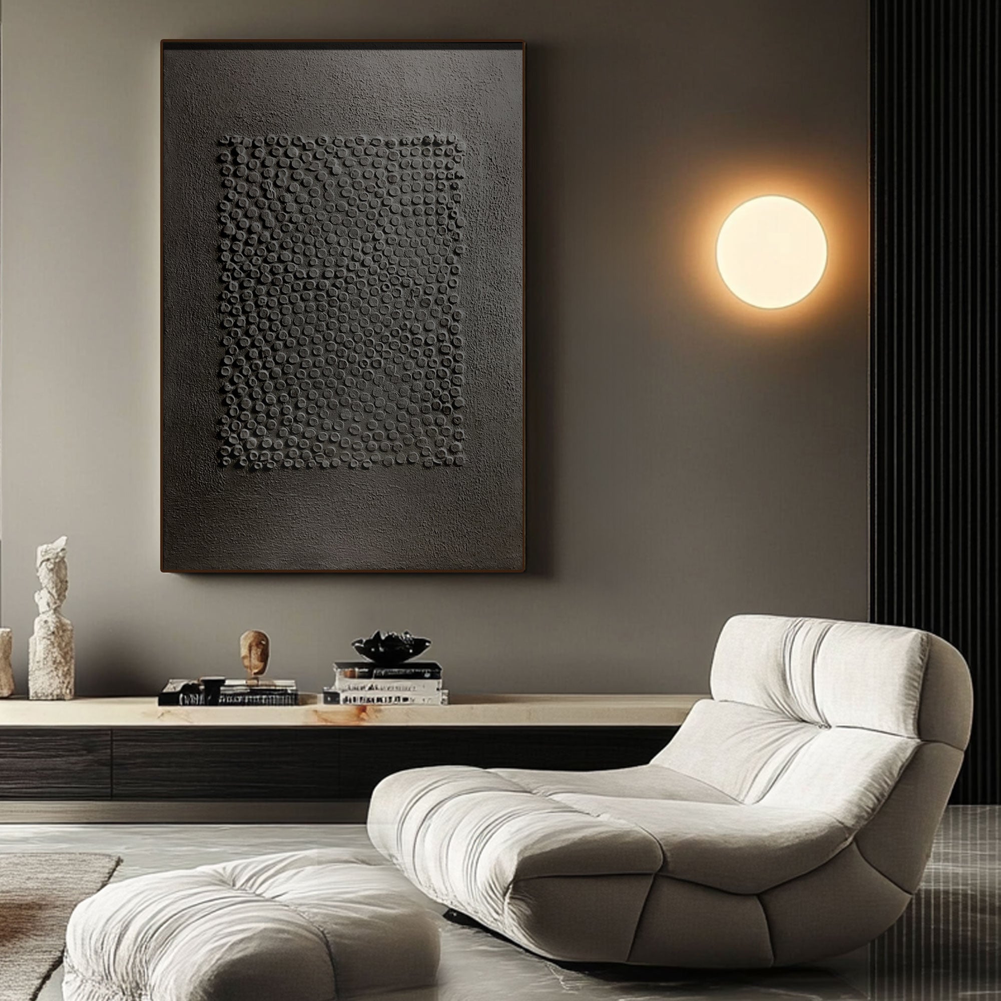 White Minimalist Art HML084