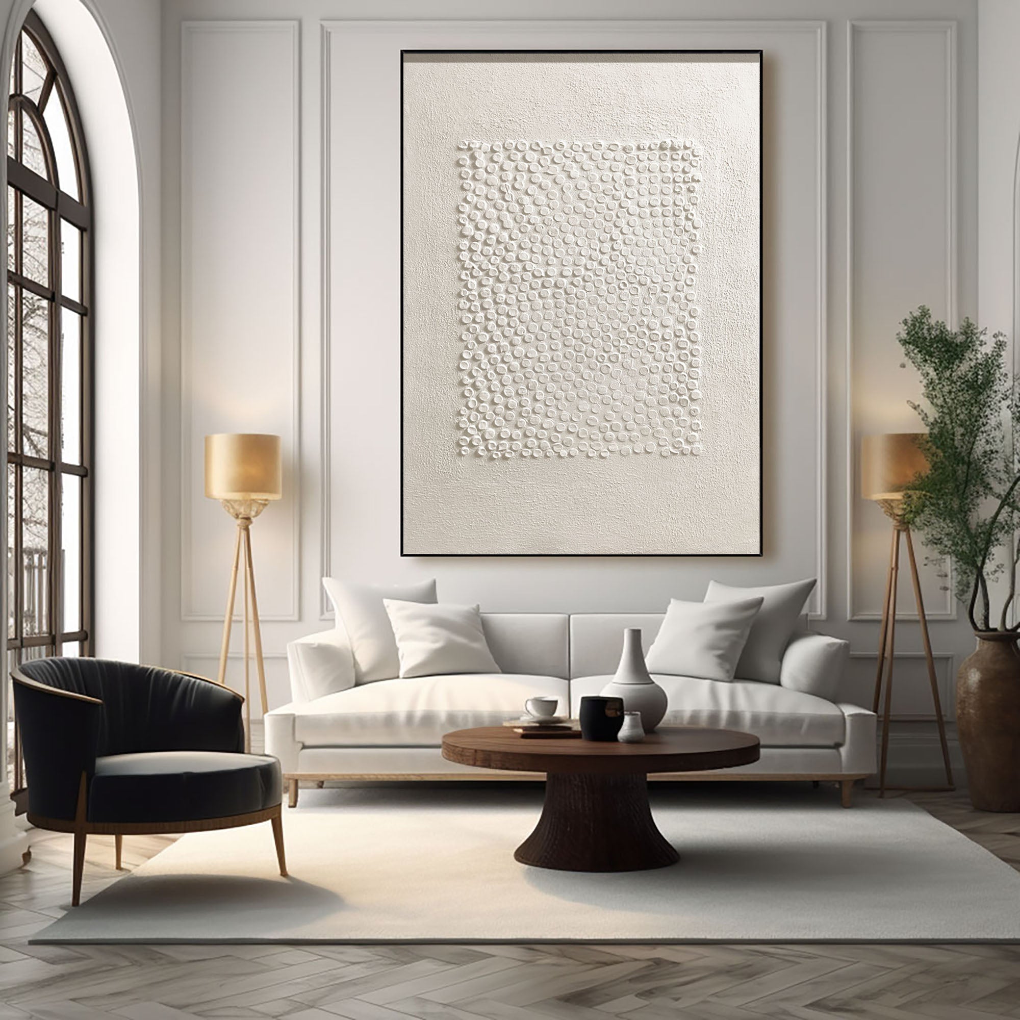 White Minimalist Art HML083