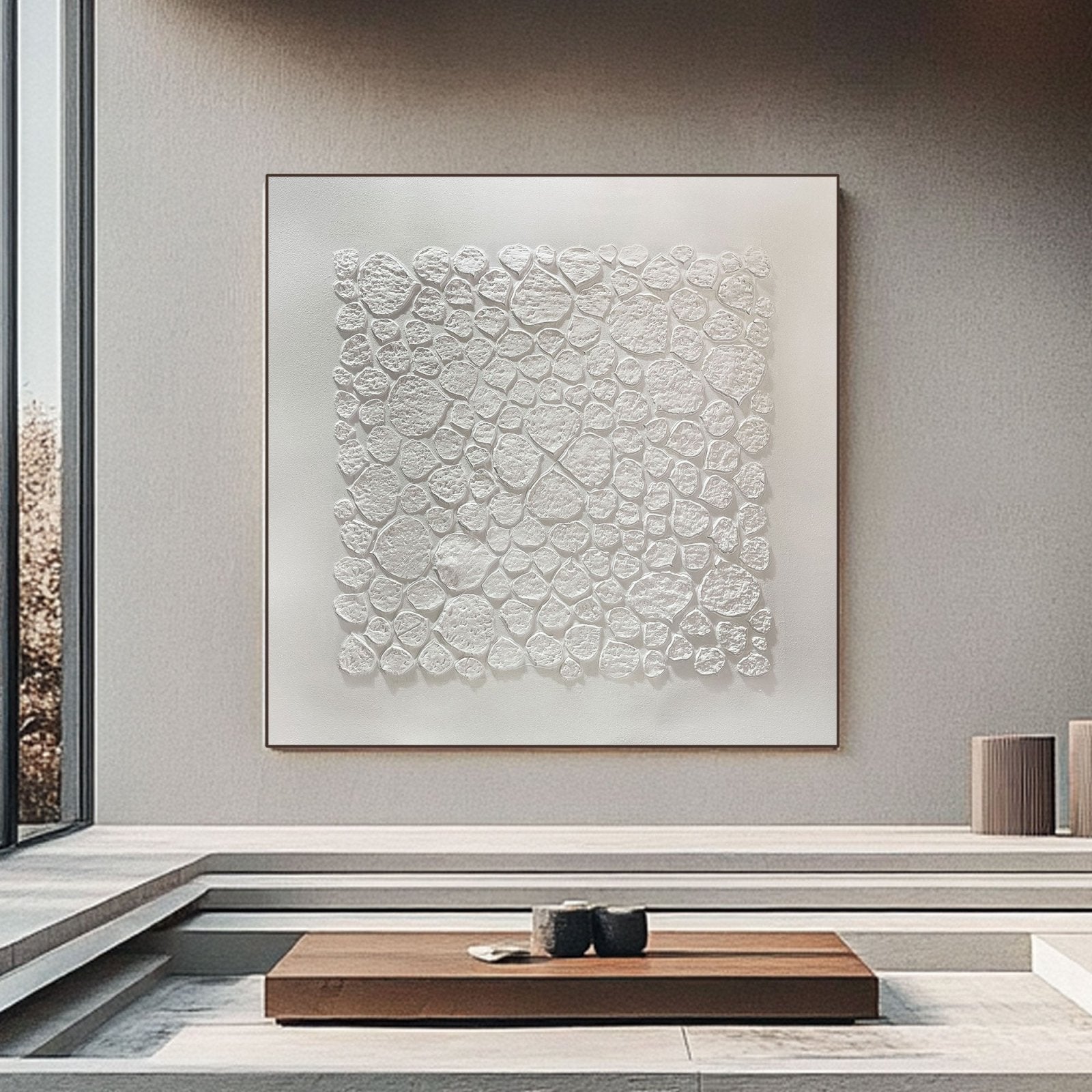 White Abstract Art AB013