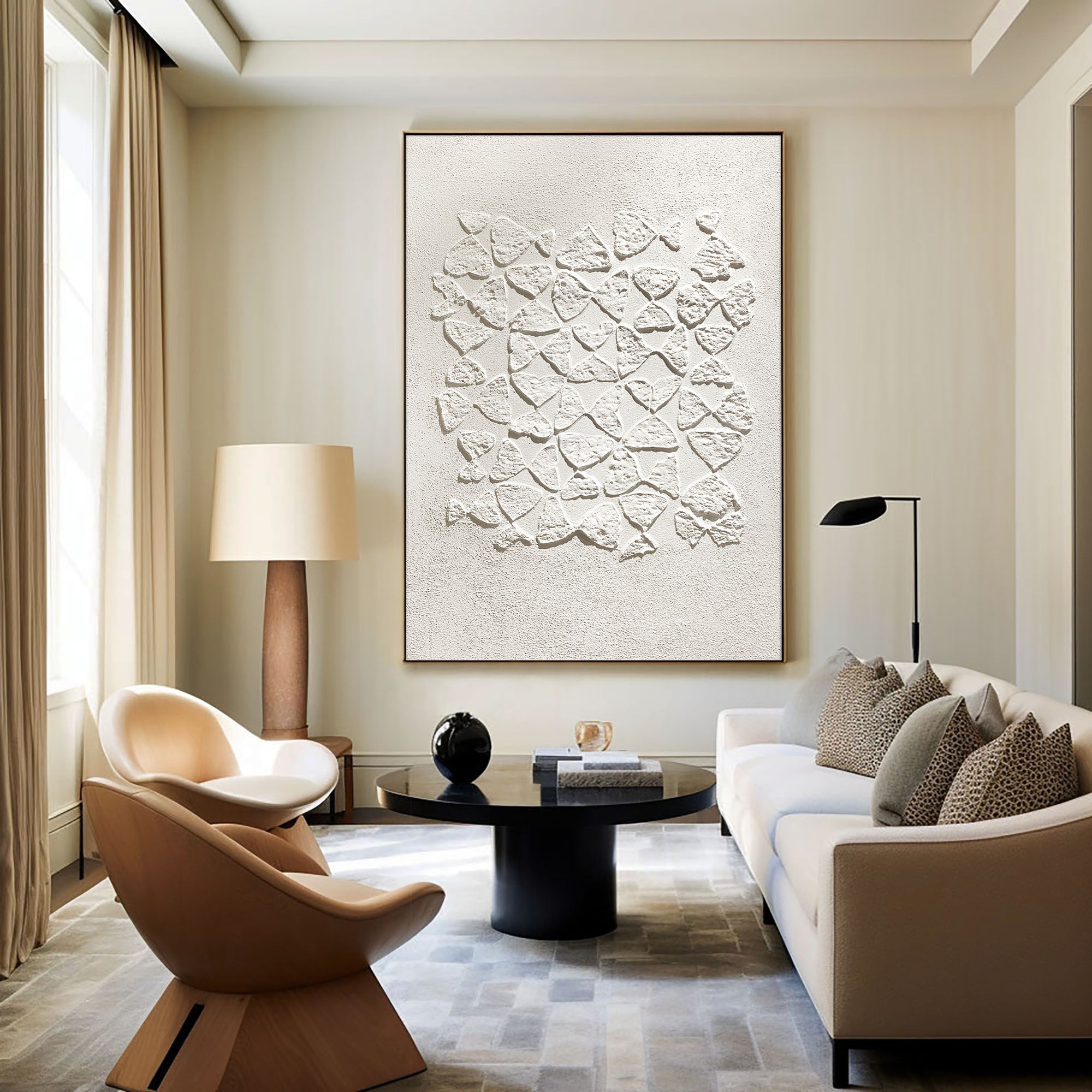 White Minimalist Art HML089