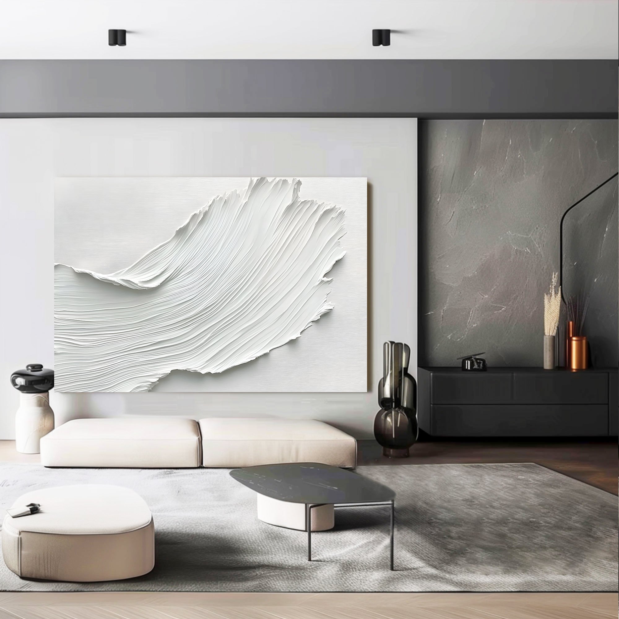 White Minimalist Art ML196