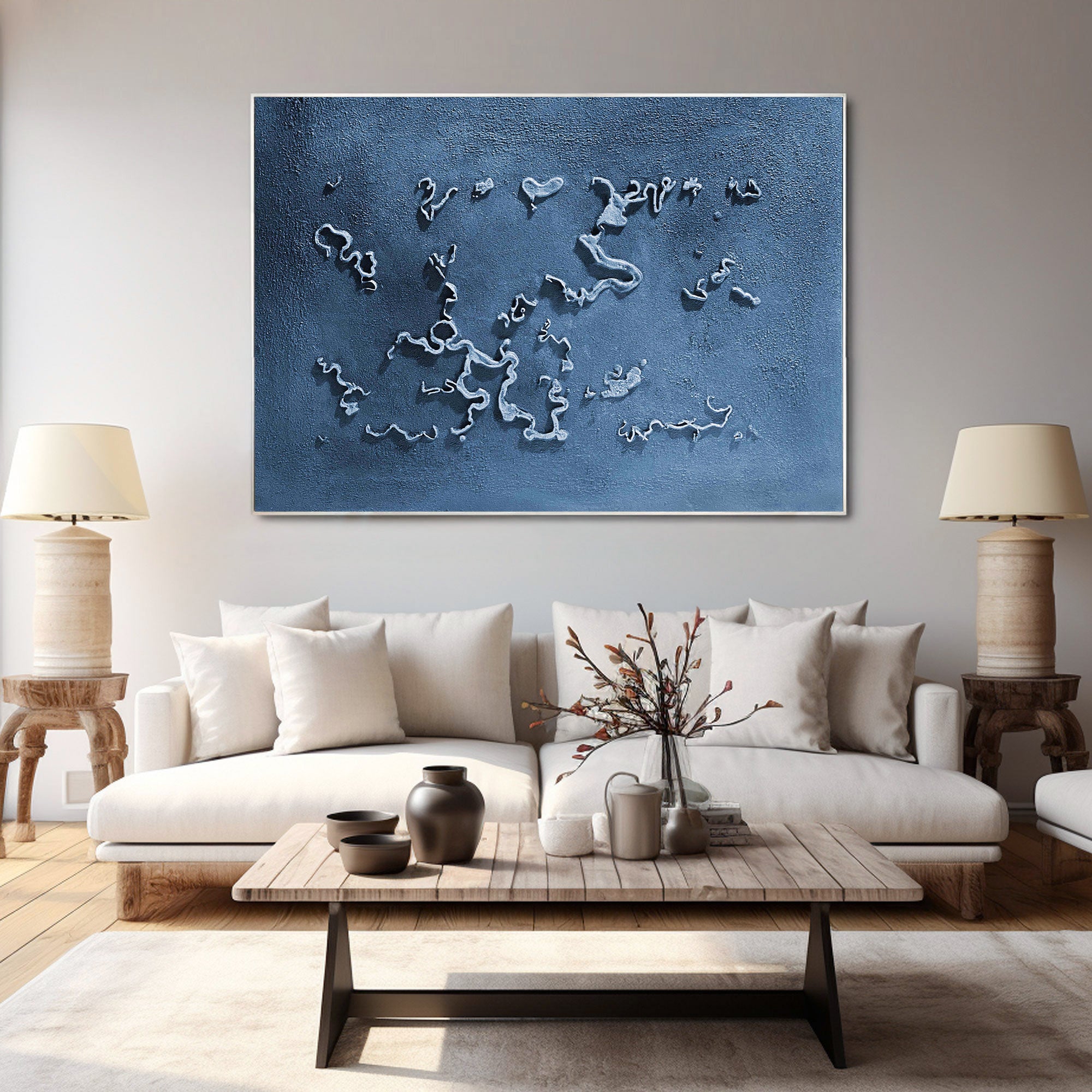Blue Minimalist Art HML129