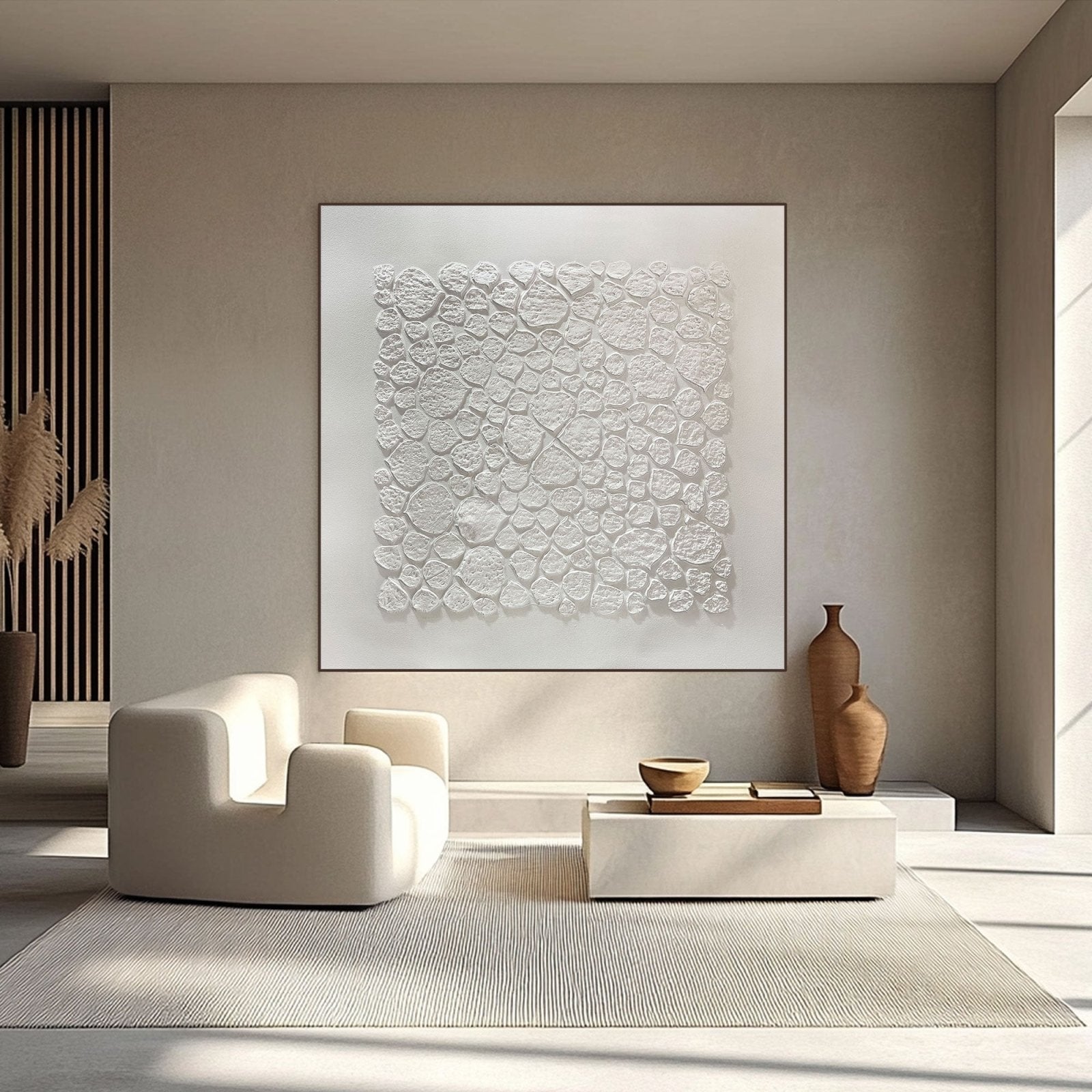 White Abstract Art AB013