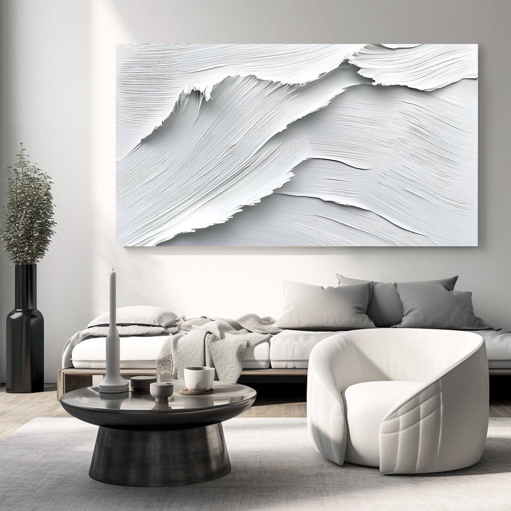 White Minimalist Art ML195
