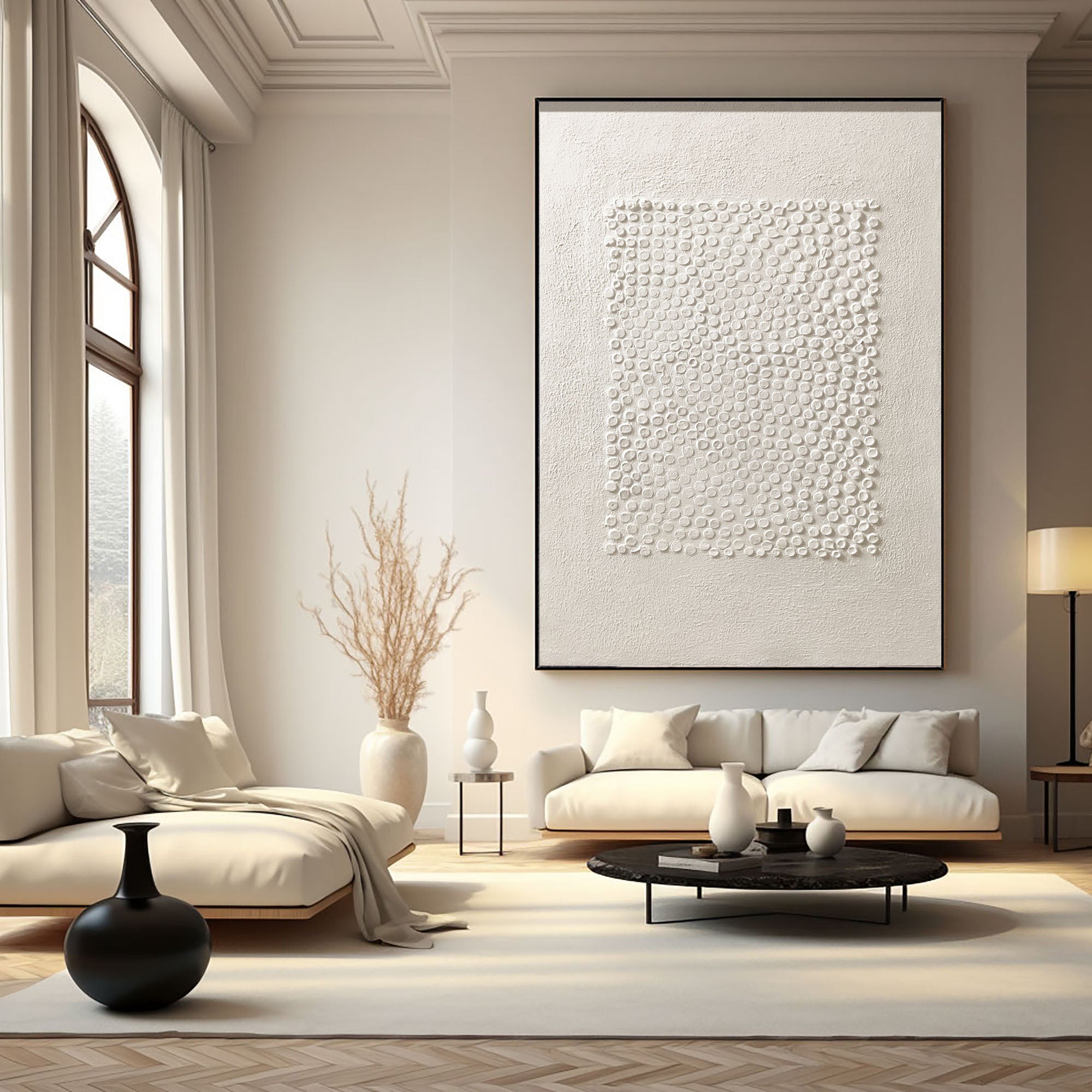 White Minimalist Art HML083