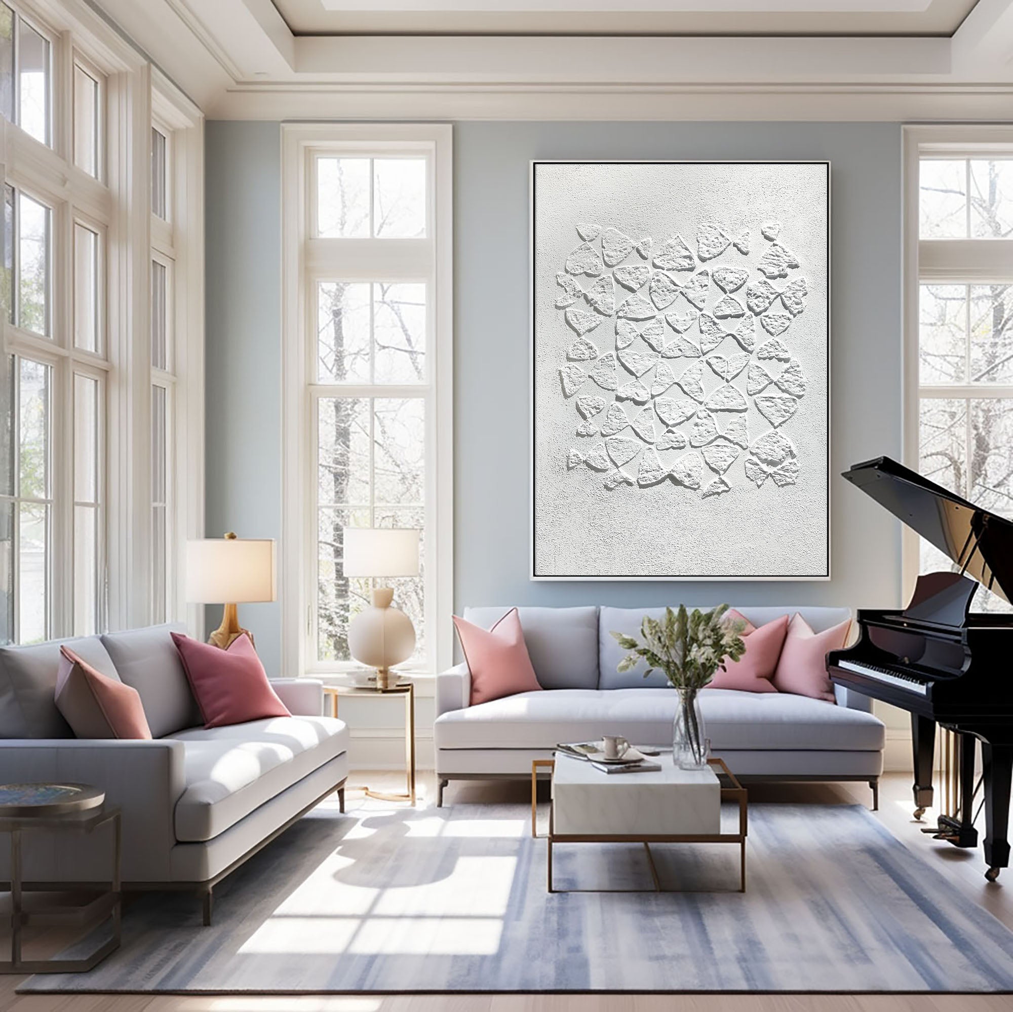 White Minimalist Art HML089