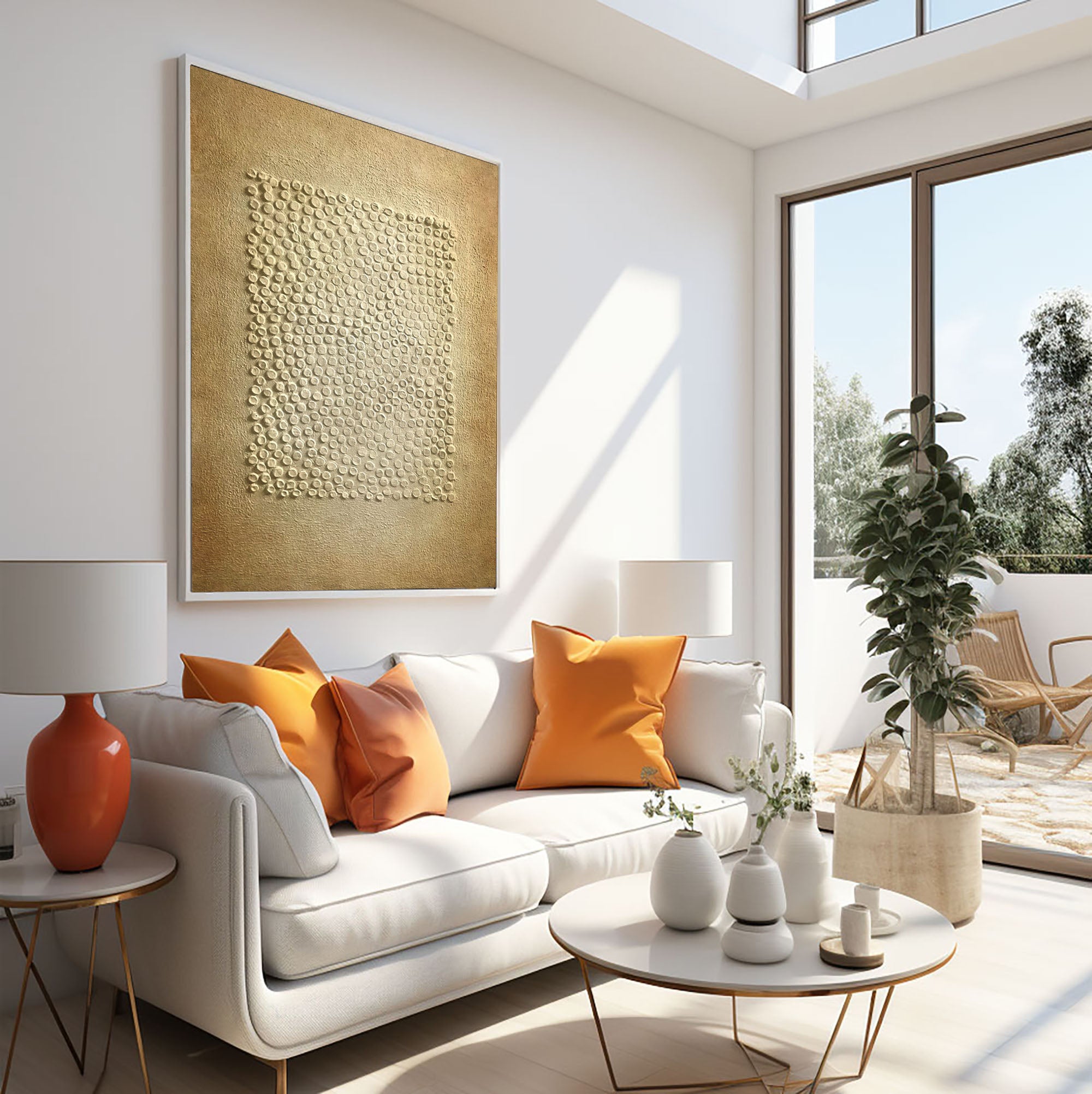 White Minimalist Art HML088