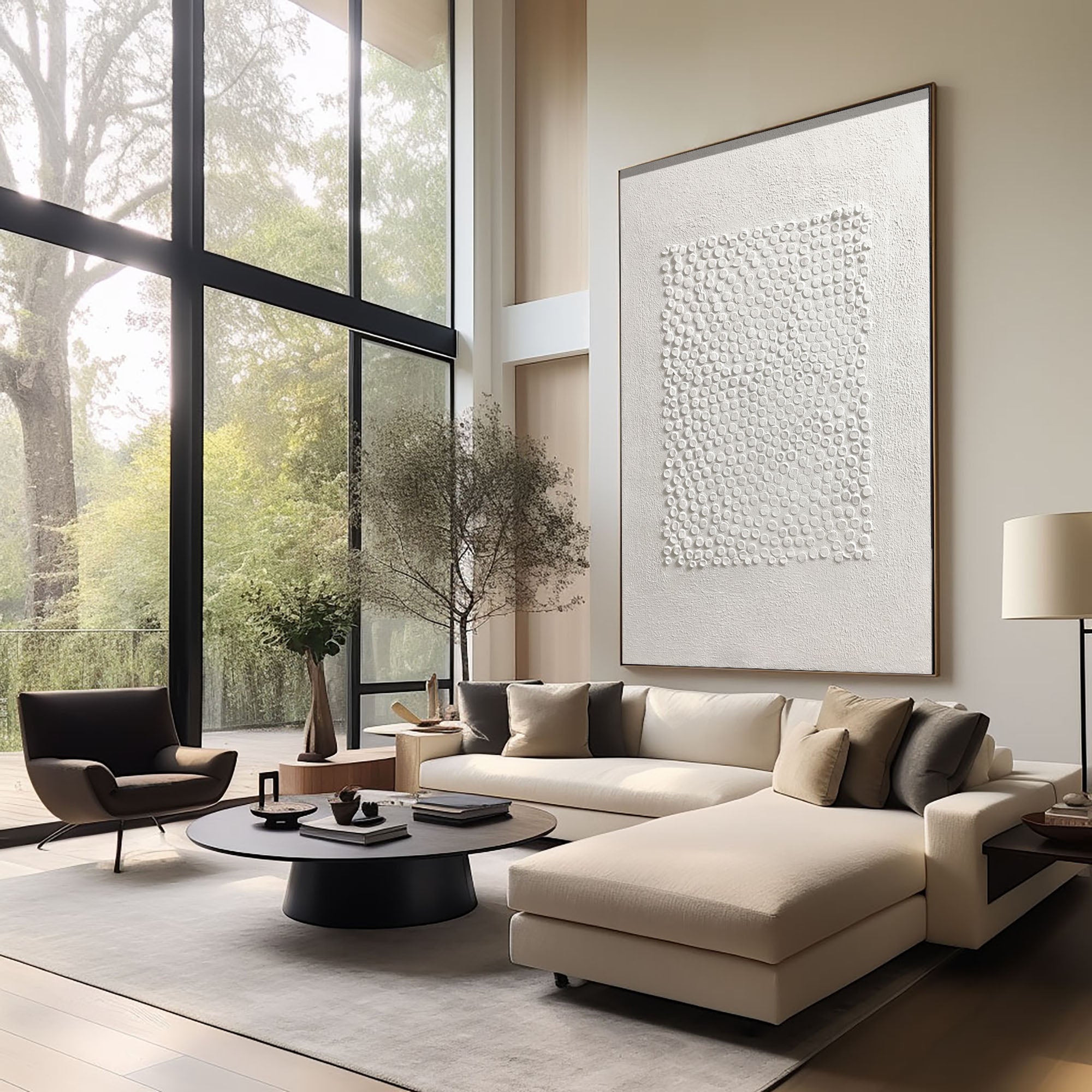 White Minimalist Art HML083