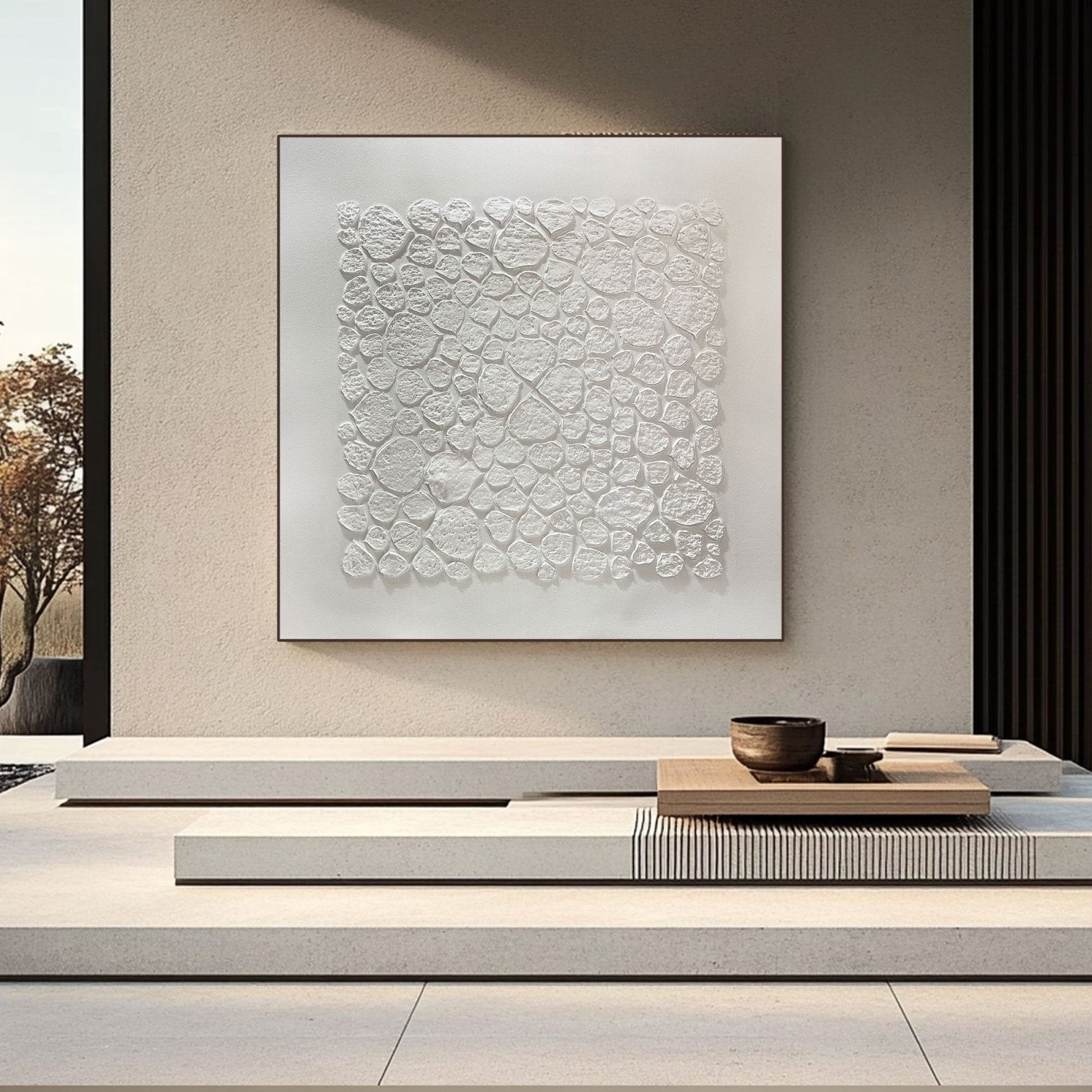 White Abstract Art AB013