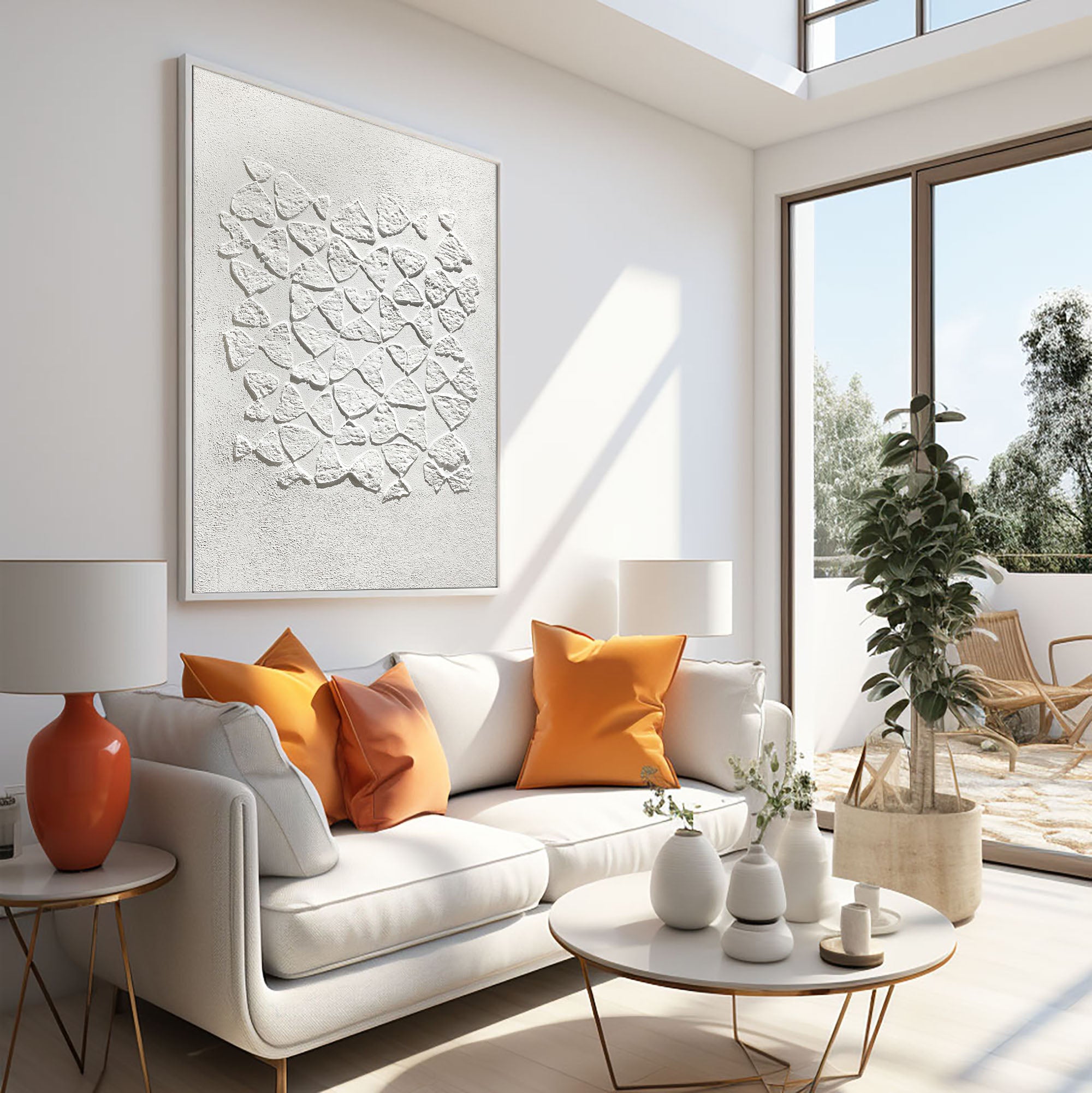 White Minimalist Art HML089