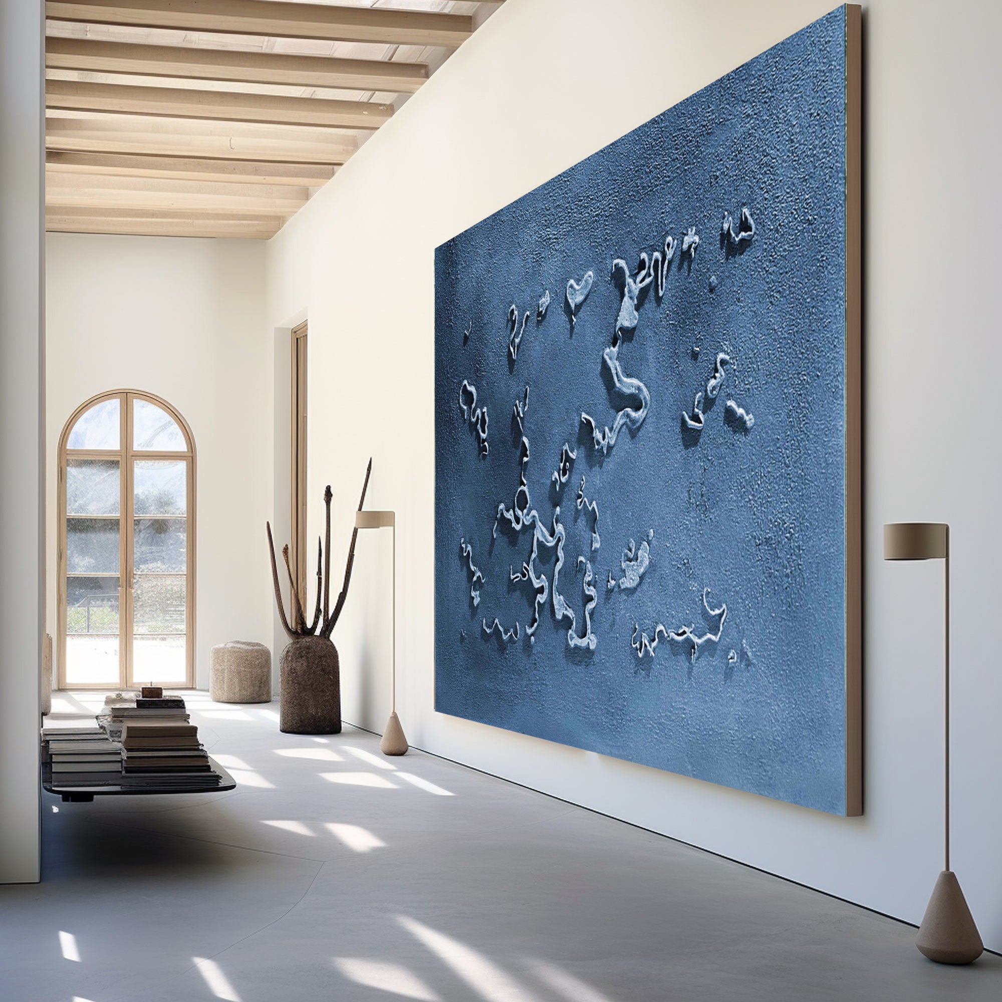 Blue Minimalist Art HML129