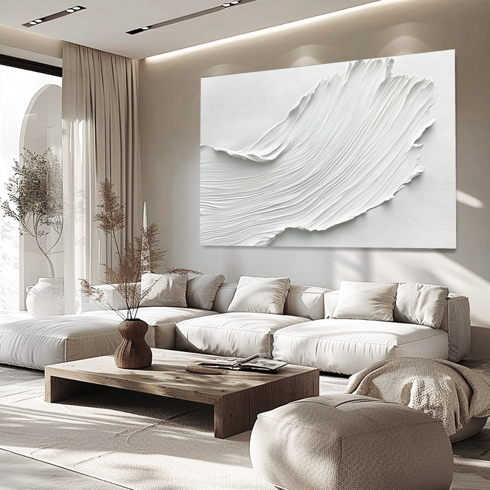 White Minimalist Art ML196