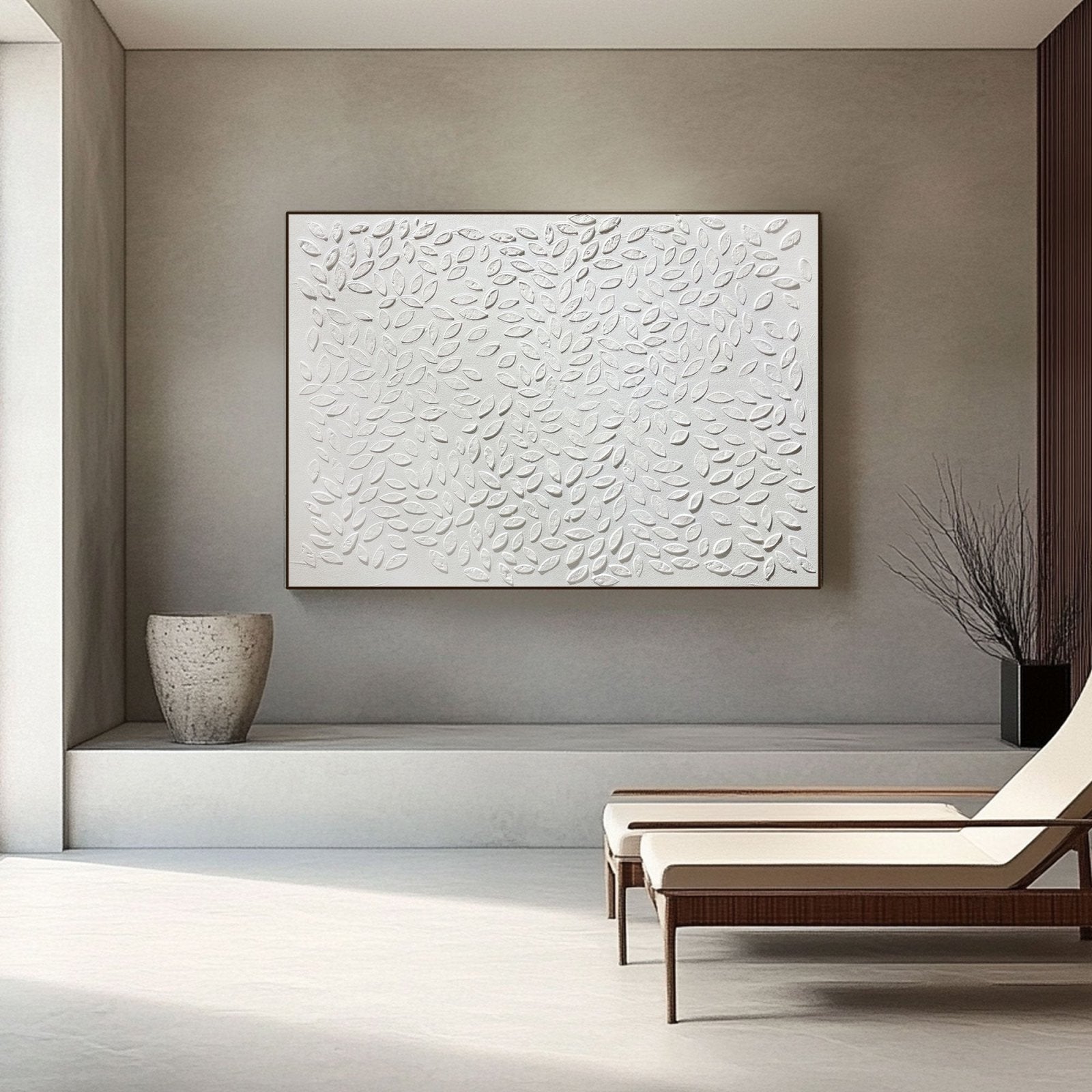 White Minimalist Art HML062