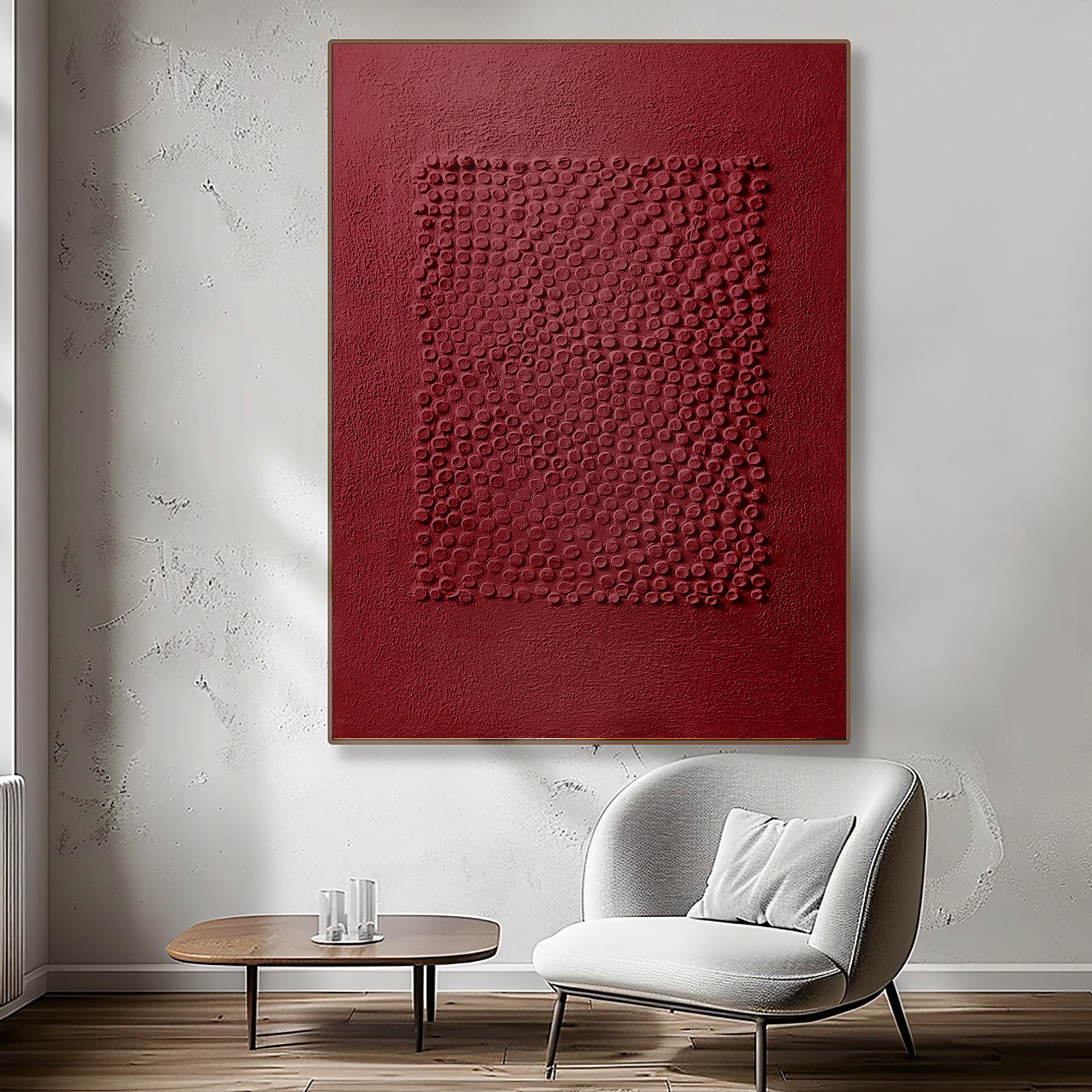 White Minimalist Art HML085