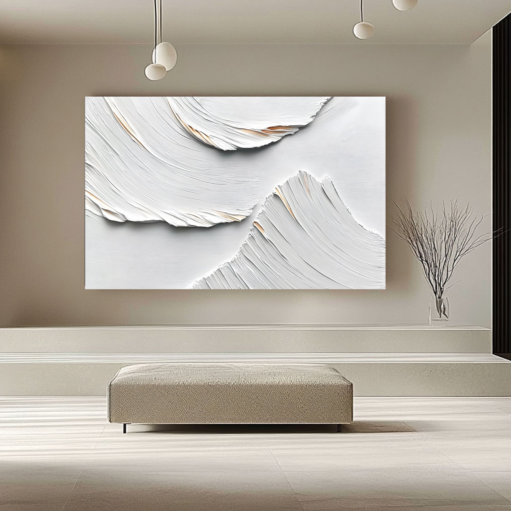 White Minimalist Art ML193
