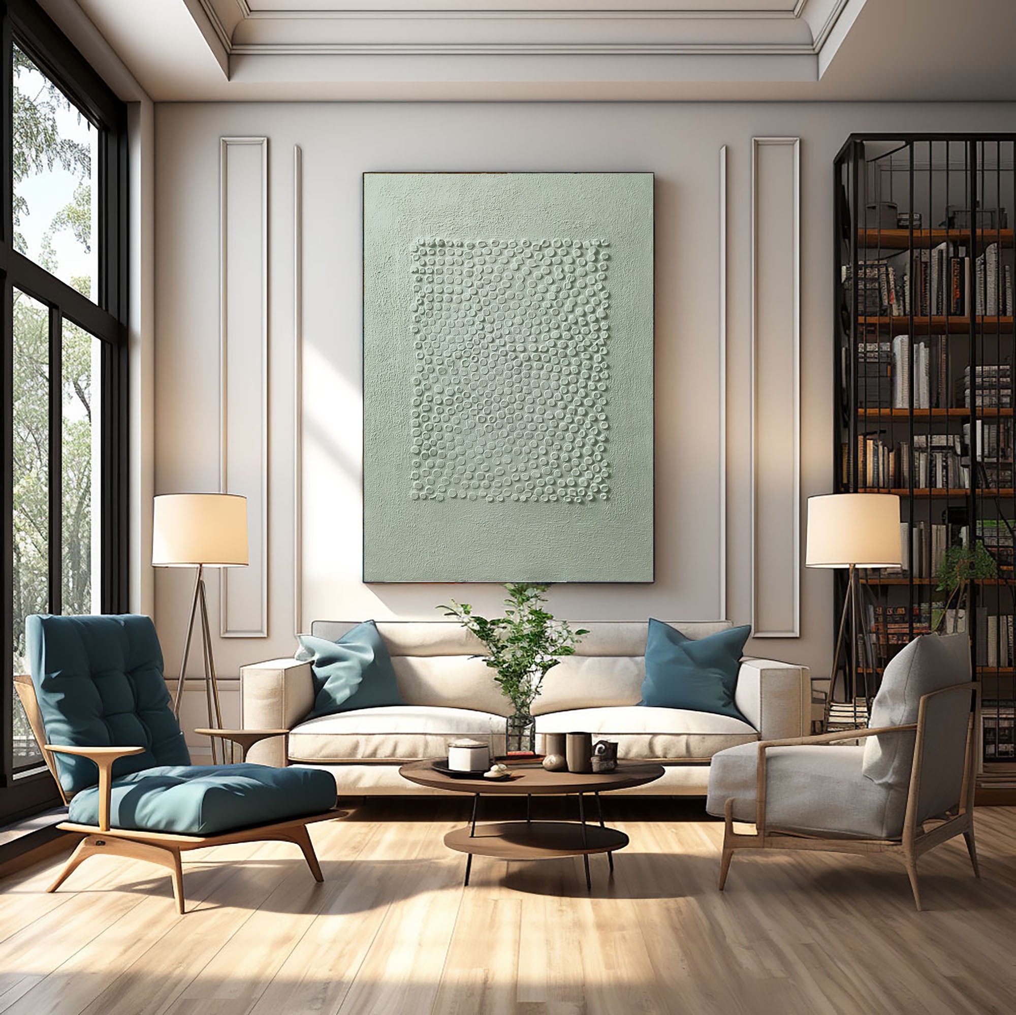White Minimalist Art HML087