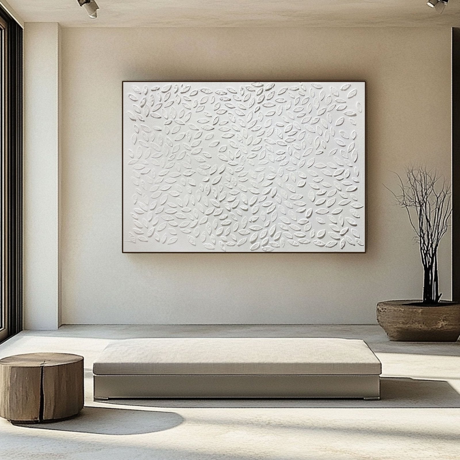 White Minimalist Art HML062