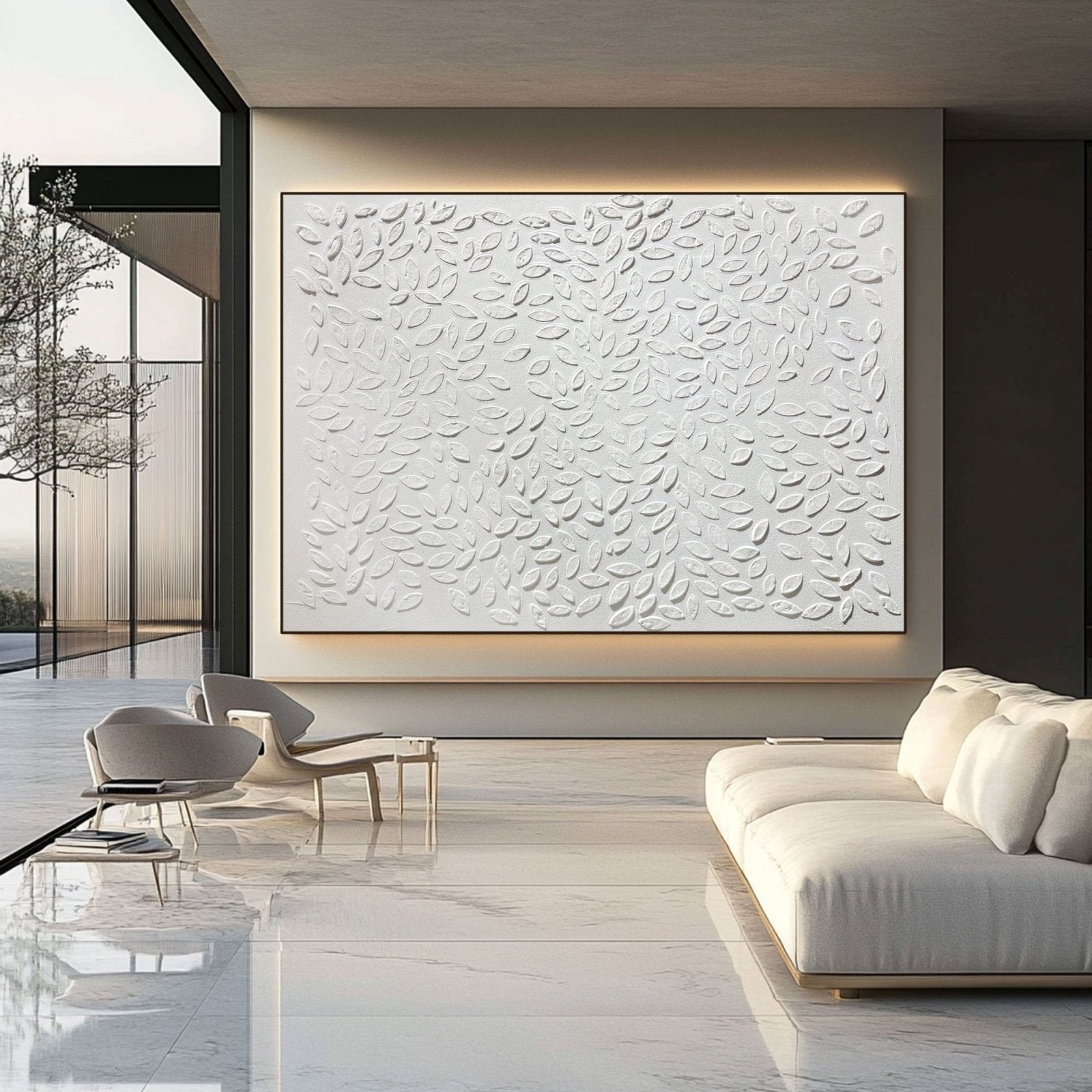 White Minimalist Art HML062