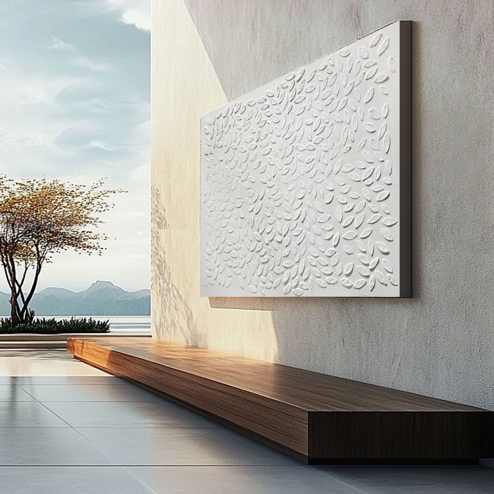 White Minimalist Art HML062